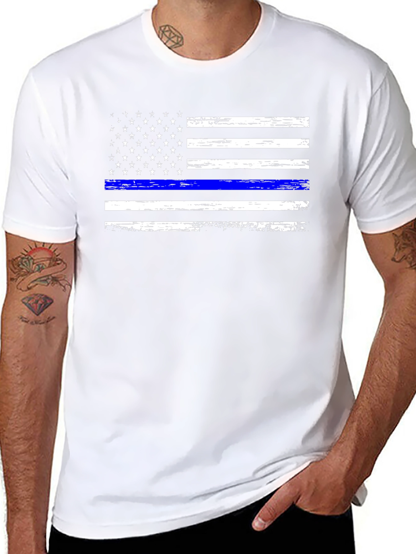 Thin Blue Line USA Flag T-Shirt