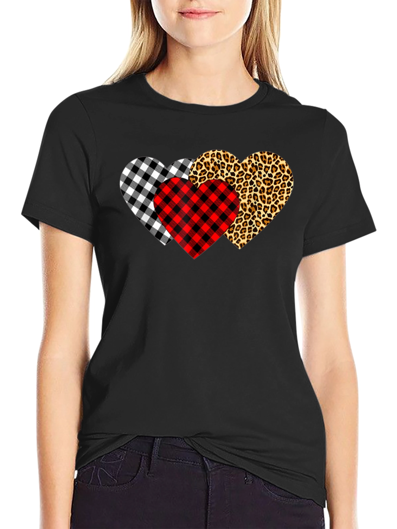 Mens Heart Pattern T-Shirt