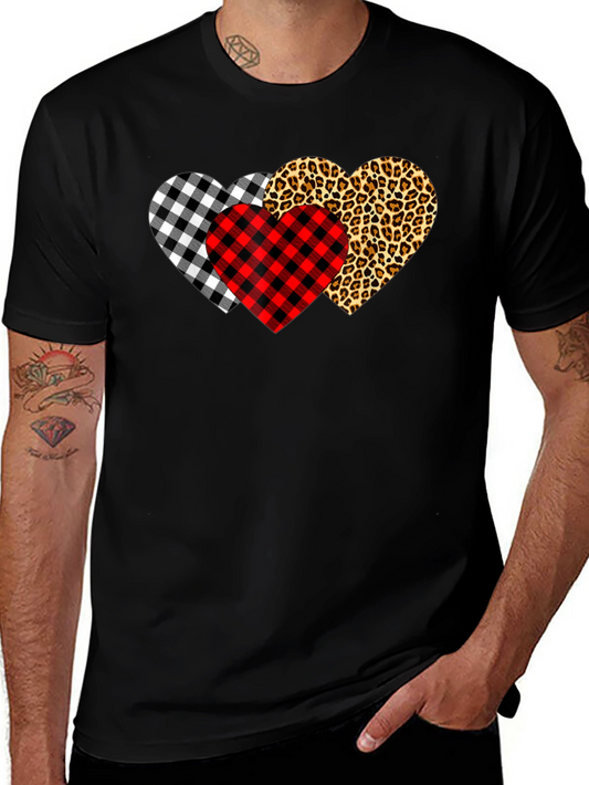 Mens Heart Pattern T-Shirt