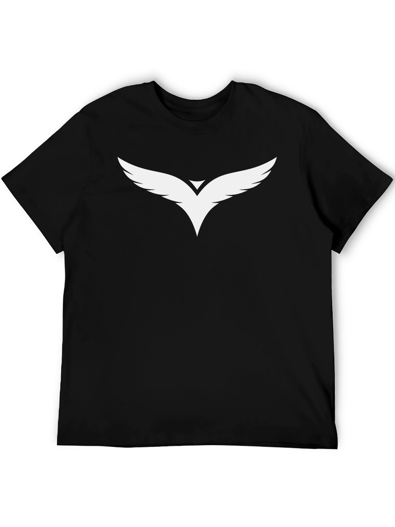 Black T-Shirt with White Winged Logo