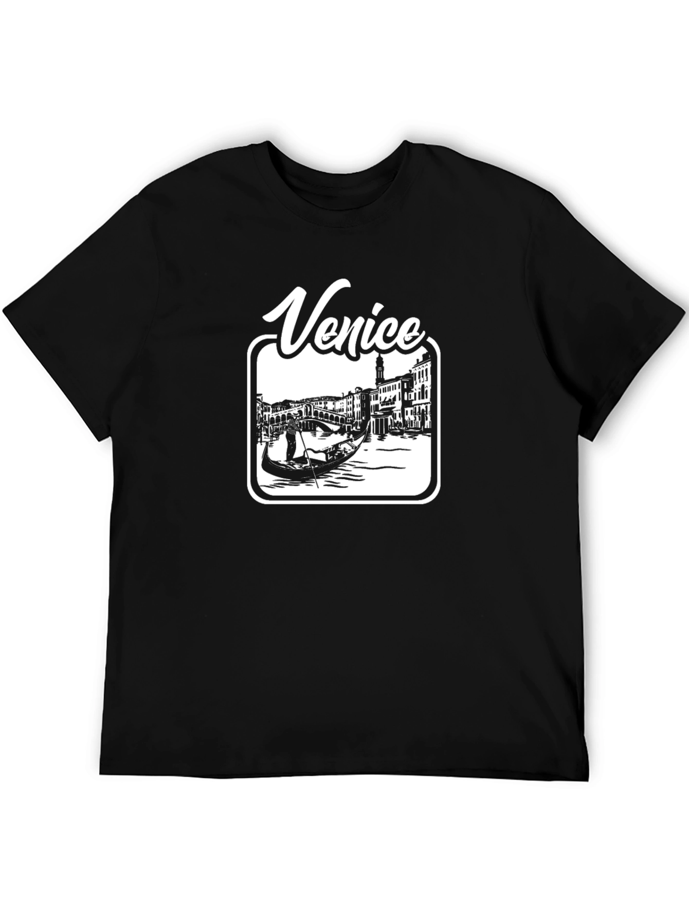 Venice Gondola Black T-Shirt