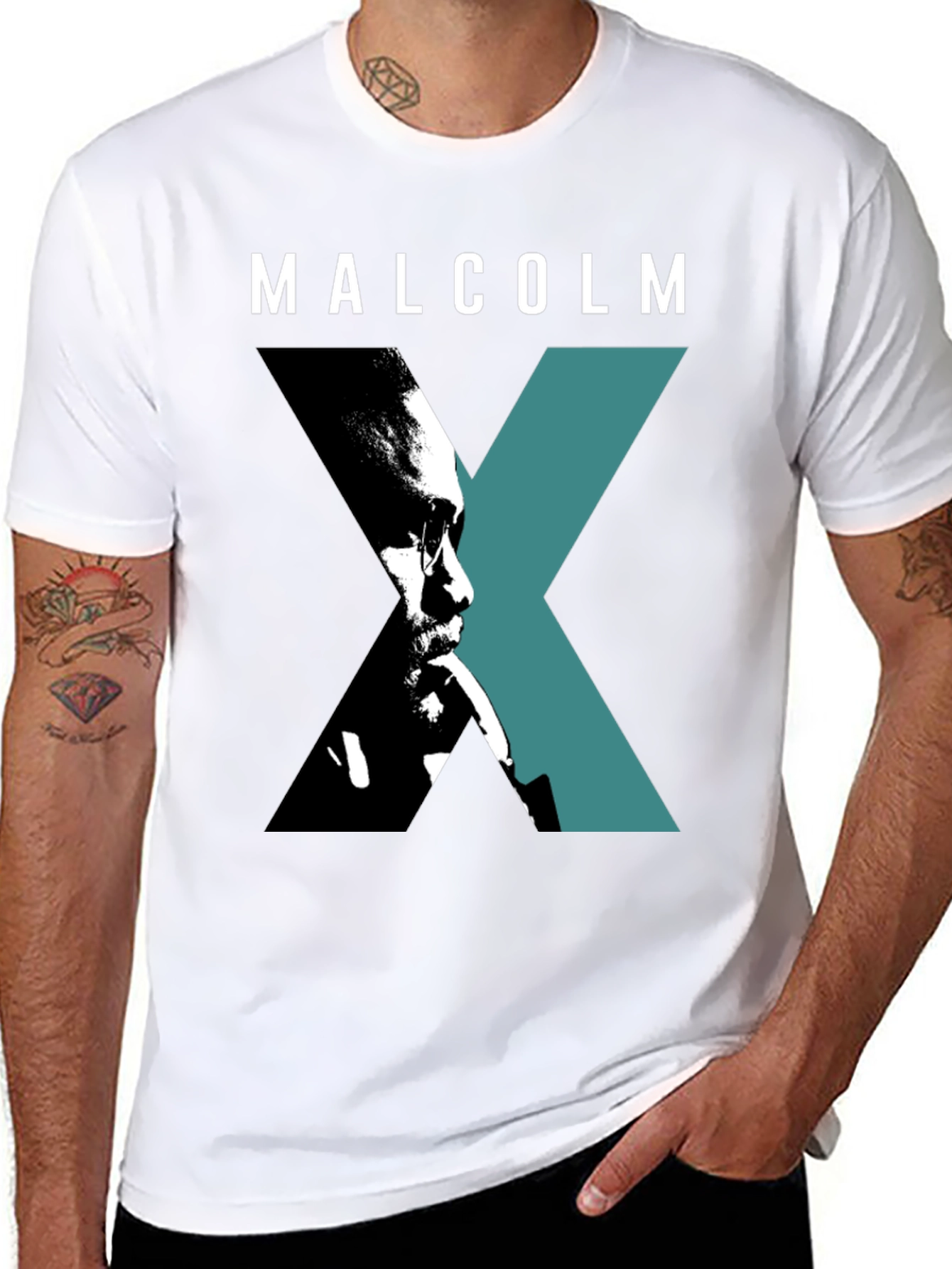 Malcolm X Graphic Print Black T-Shirt
