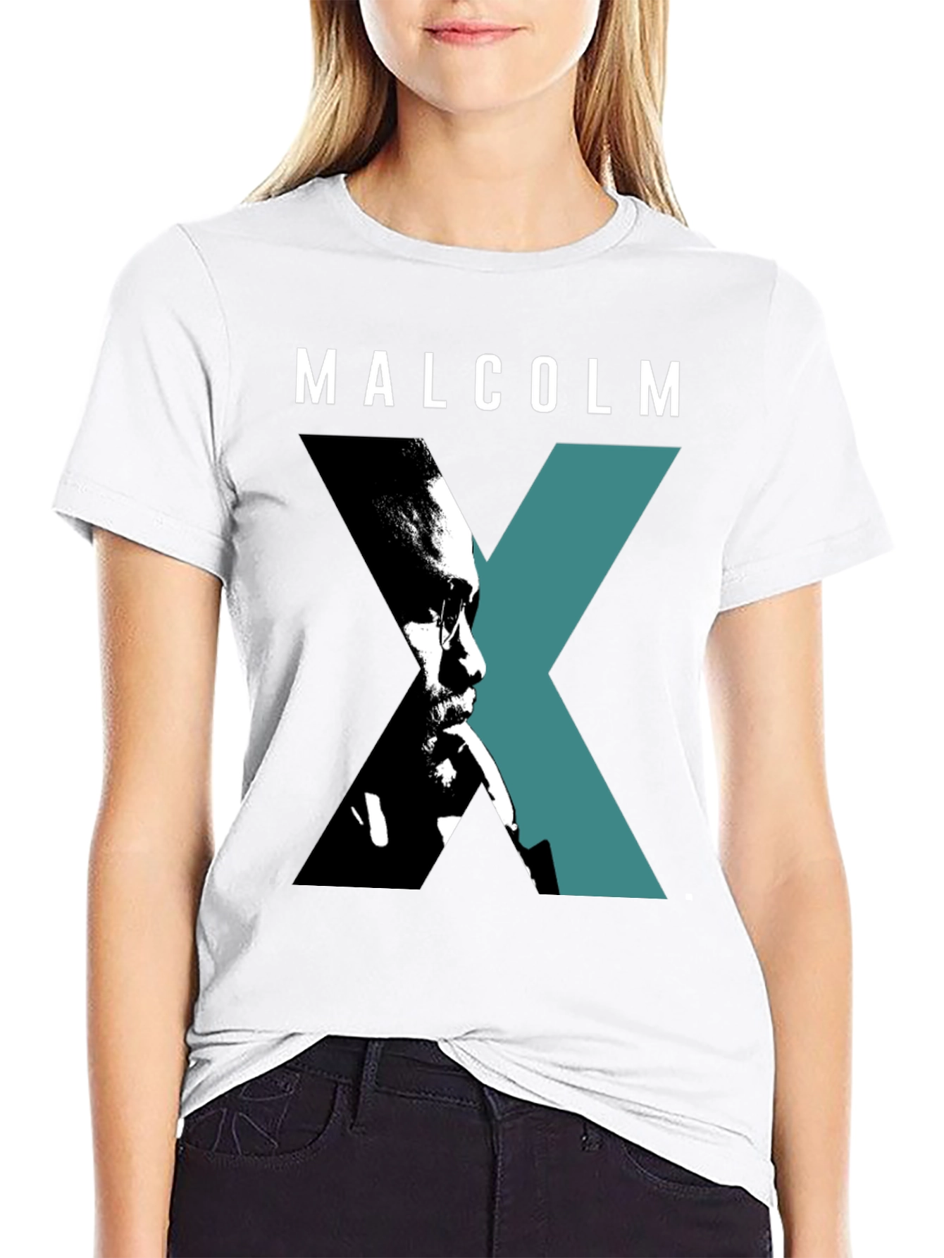 Malcolm X Graphic Print Black T-Shirt