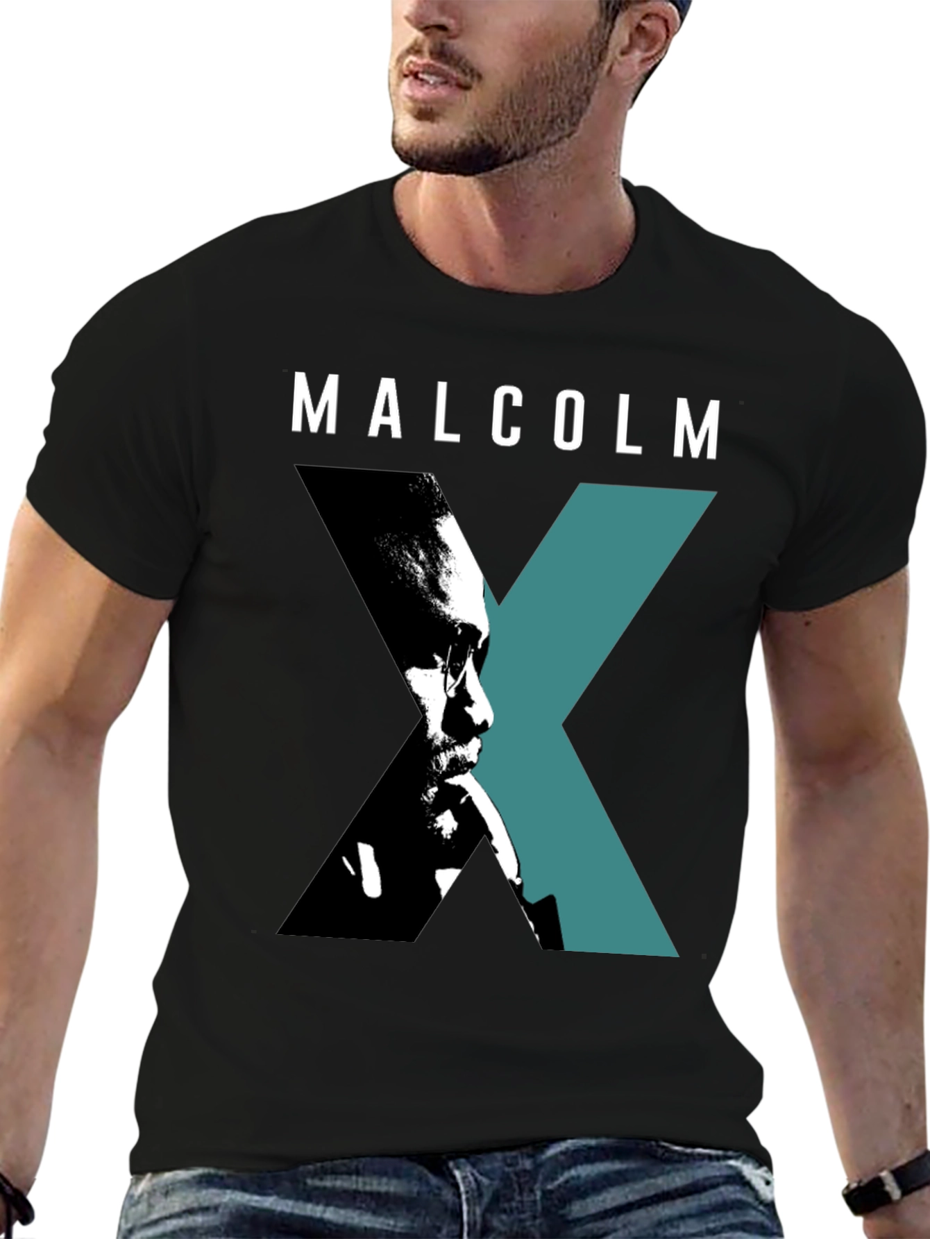 Malcolm X Graphic Print Black T-Shirt
