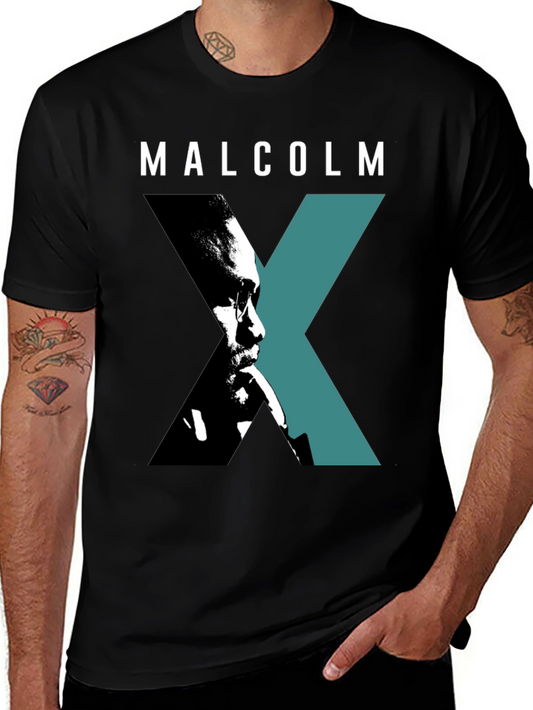 Malcolm X Graphic Print Black T-Shirt
