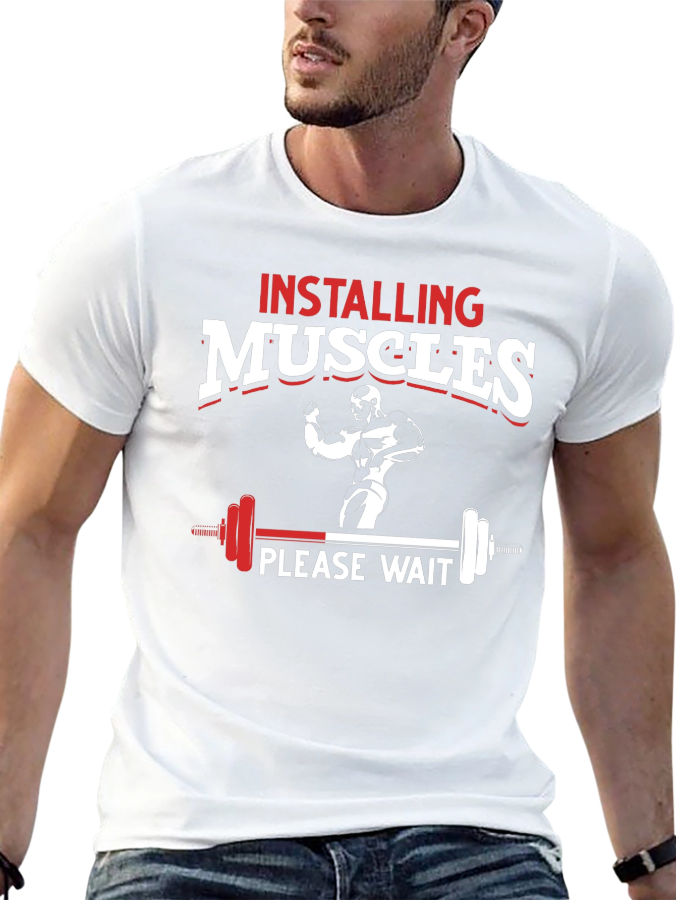 Installing Muscles T-Shirt - Gym Workout Tee