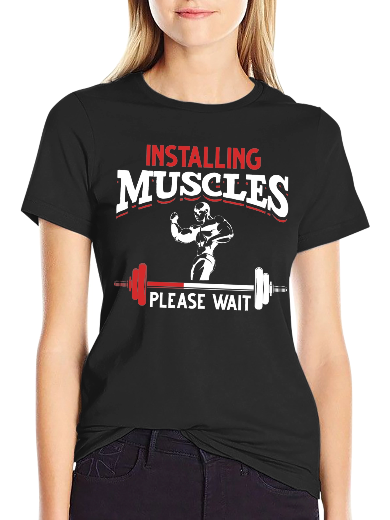 Installing Muscles T-Shirt - Gym Workout Tee