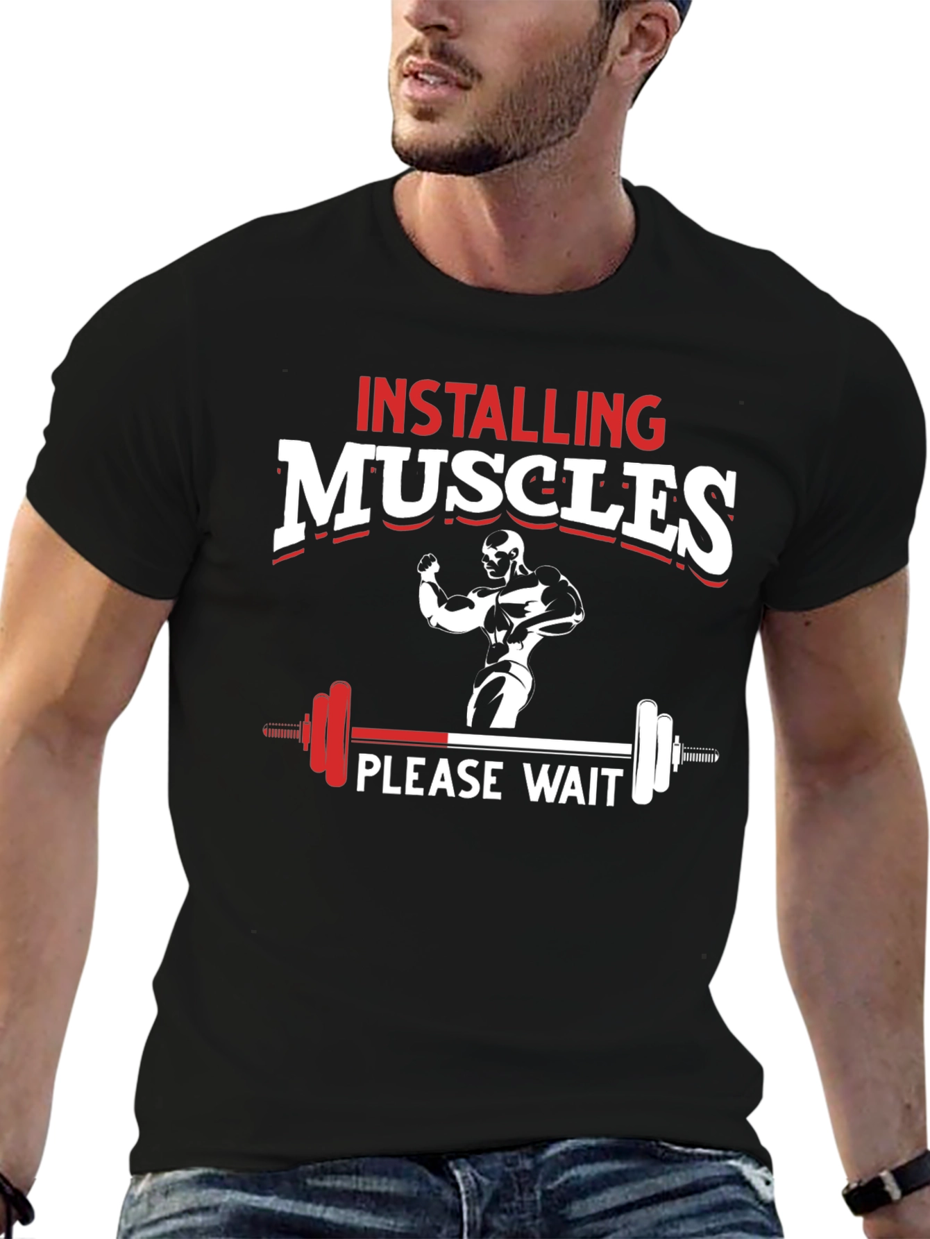 Installing Muscles T-Shirt - Gym Workout Tee