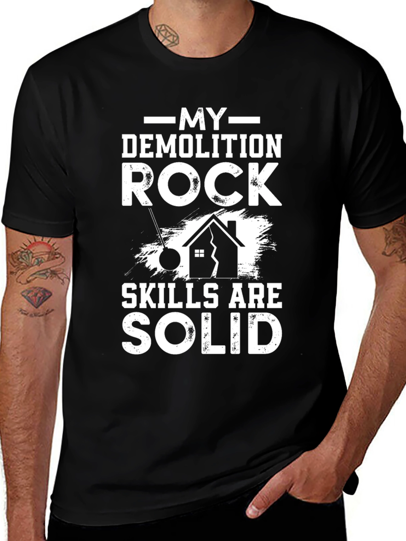 Demolition Skills Rock Solid Black T-Shirt