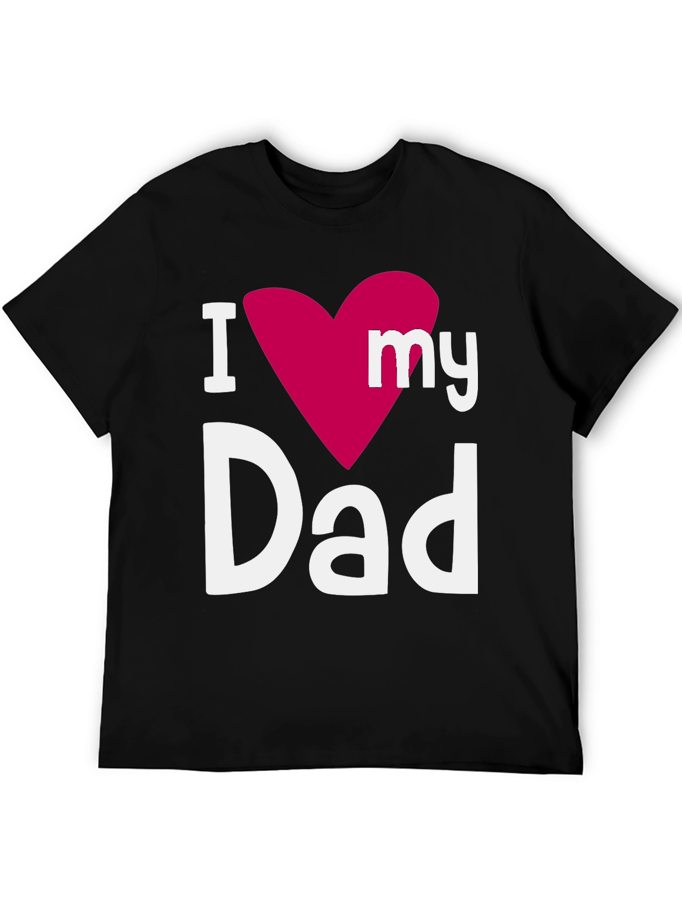 I Heart My Dad Black Graphic T-Shirt
