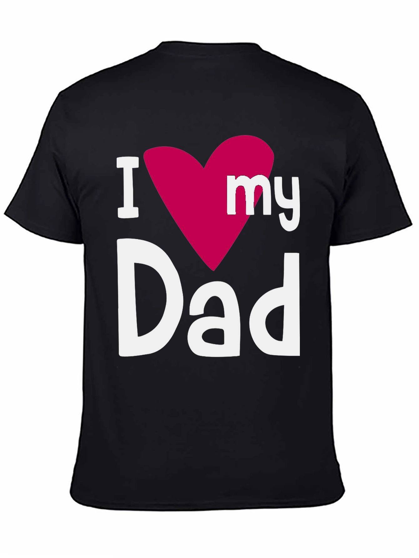 I Heart My Dad Black Graphic T-Shirt