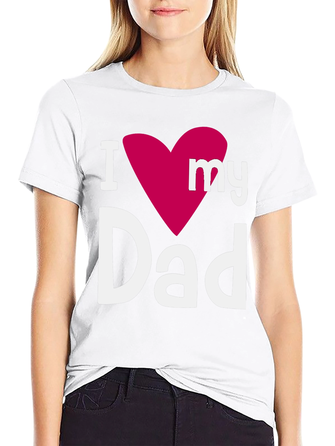 I Heart My Dad Black Graphic T-Shirt