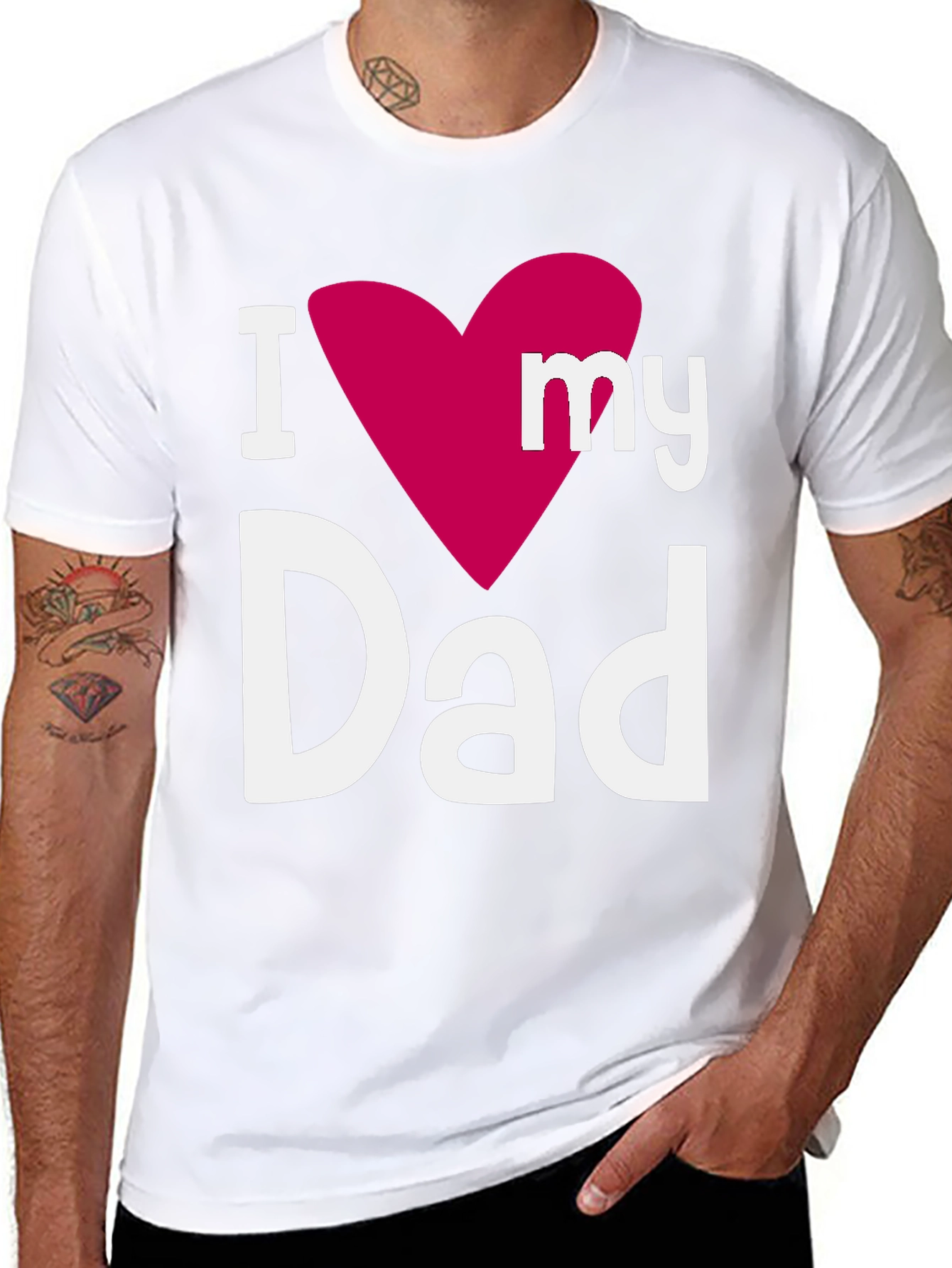I Heart My Dad Black Graphic T-Shirt