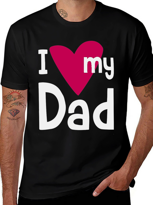 I Heart My Dad Black Graphic T-Shirt