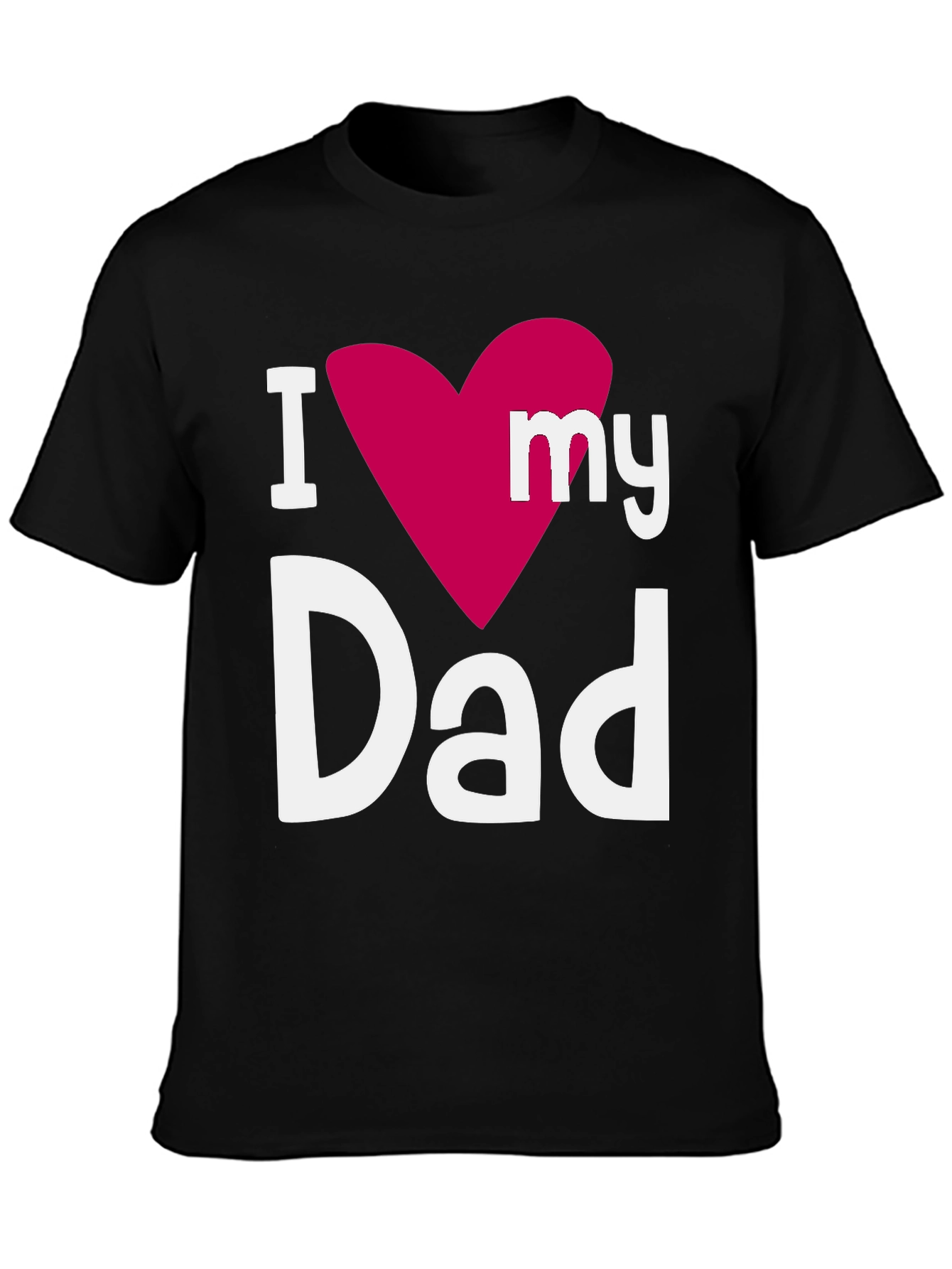I Heart My Dad Black Graphic T-Shirt