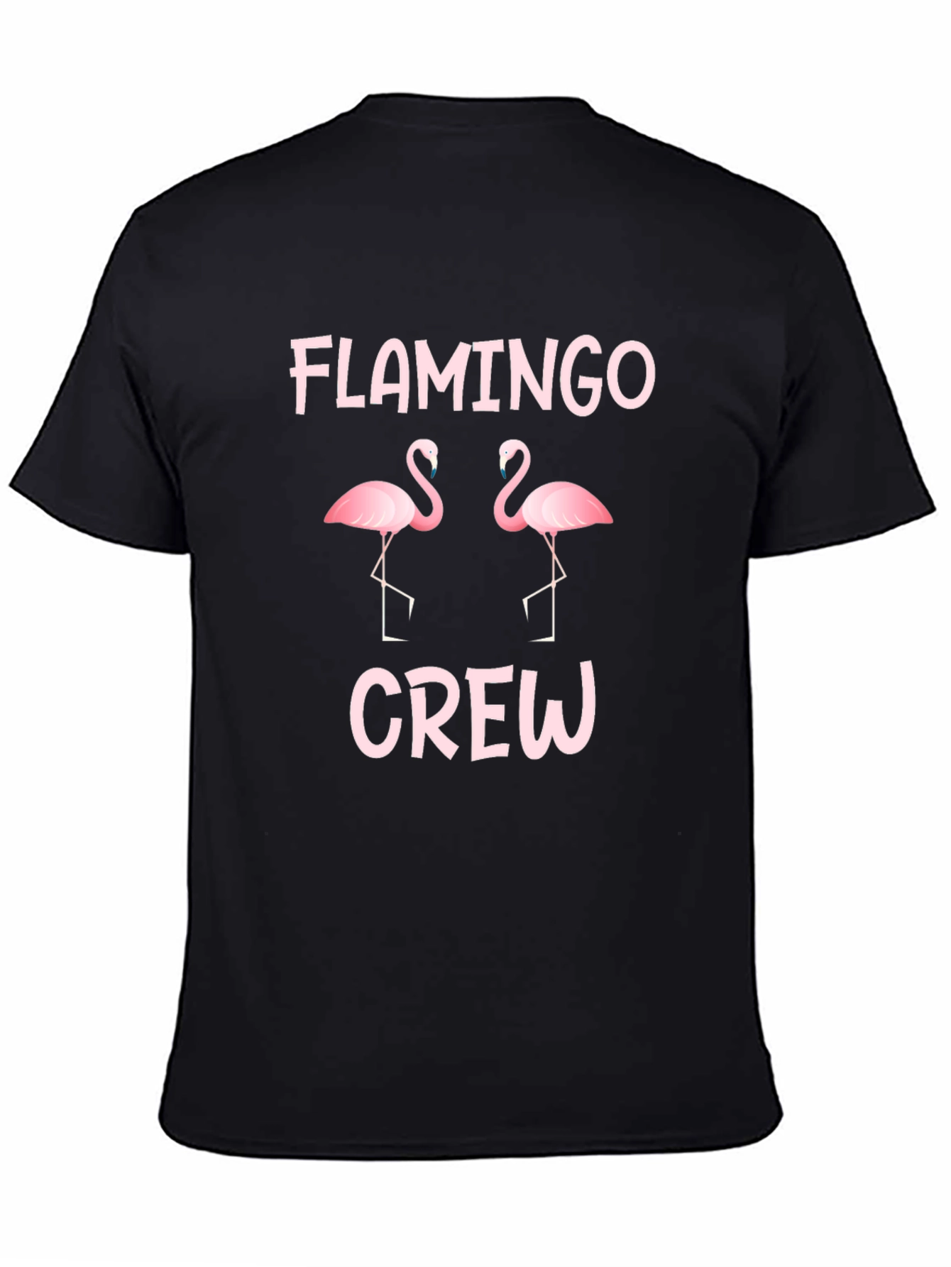 Flamingo Crew Graphic Tee - Black Cotton T-Shirt