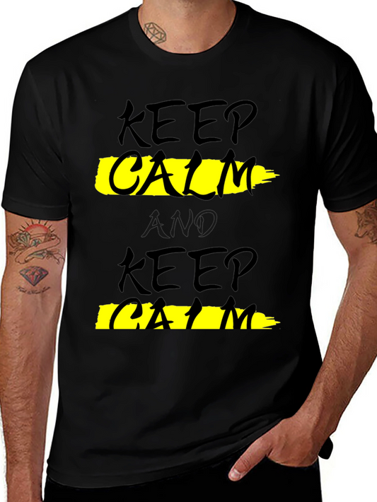 Keep Calm Black Graphic T-Shirt