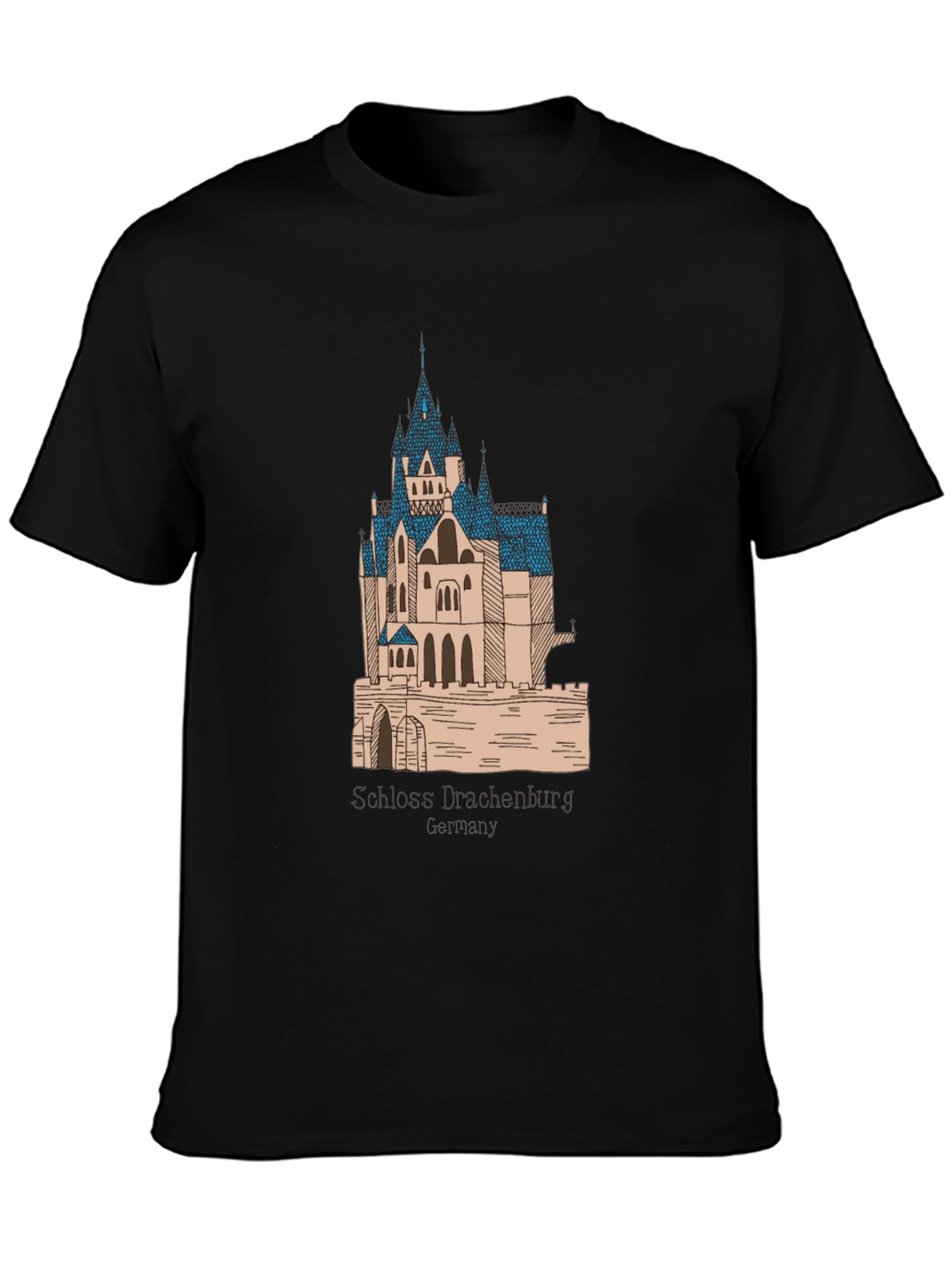 Schloss Drachenburg Castle T-Shirt - Black Graphic Tee