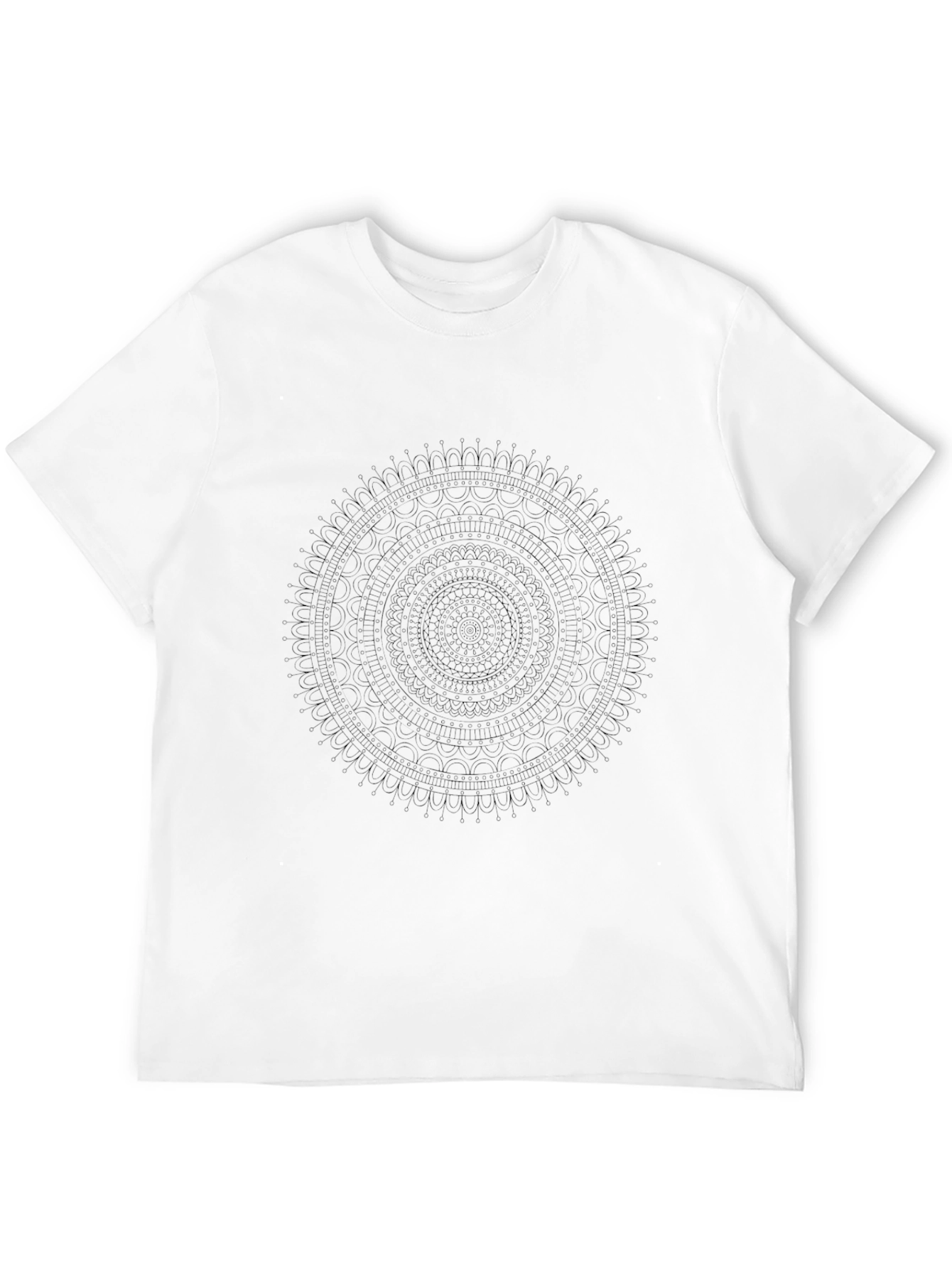 Black Mandala Graphic Tee - Mens Fashion