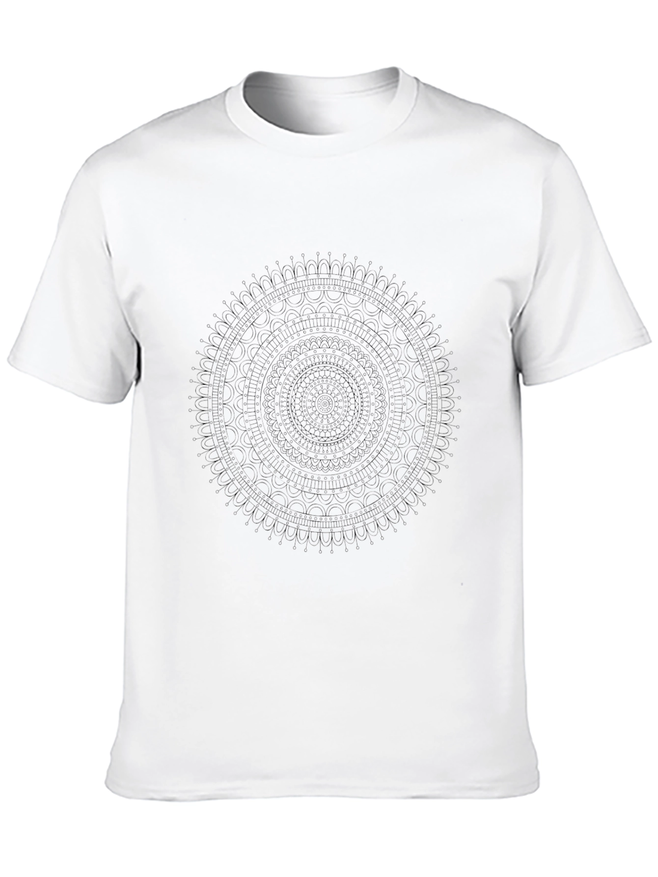Black Mandala Graphic Tee - Mens Fashion