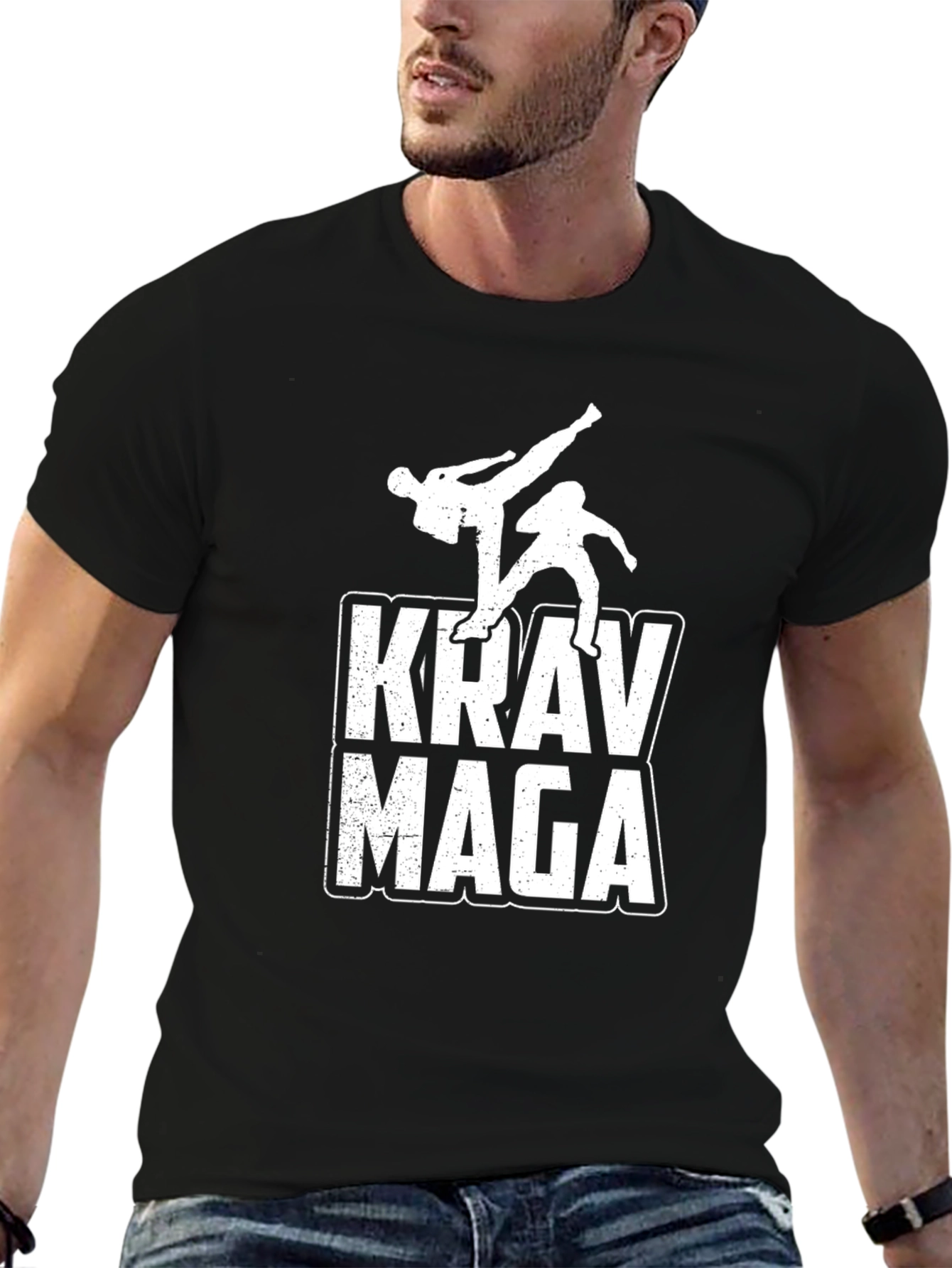 Krav Maga Black T-Shirt Martial Arts Self Defense