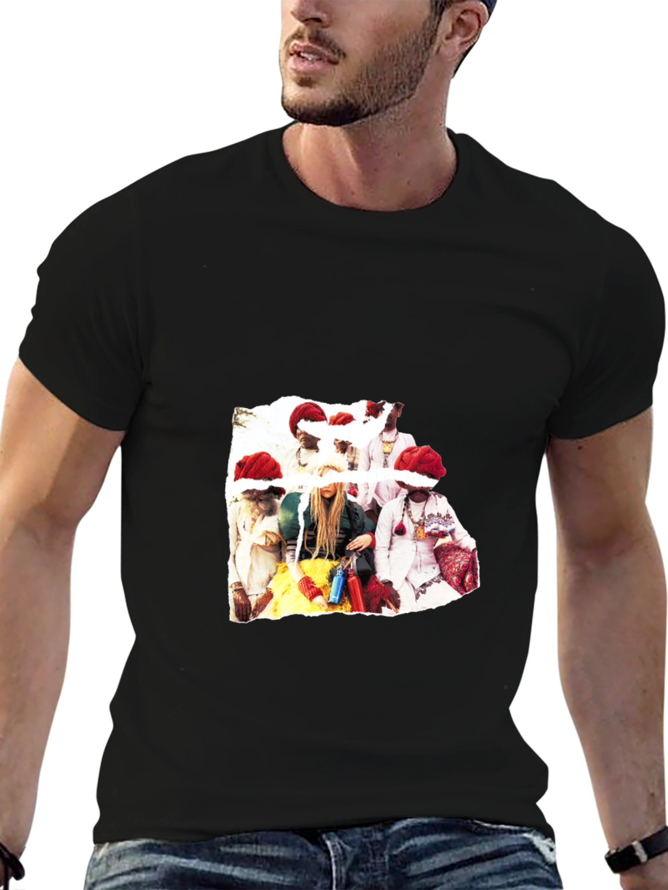 Festive Christmas Crew T-Shirt - Black