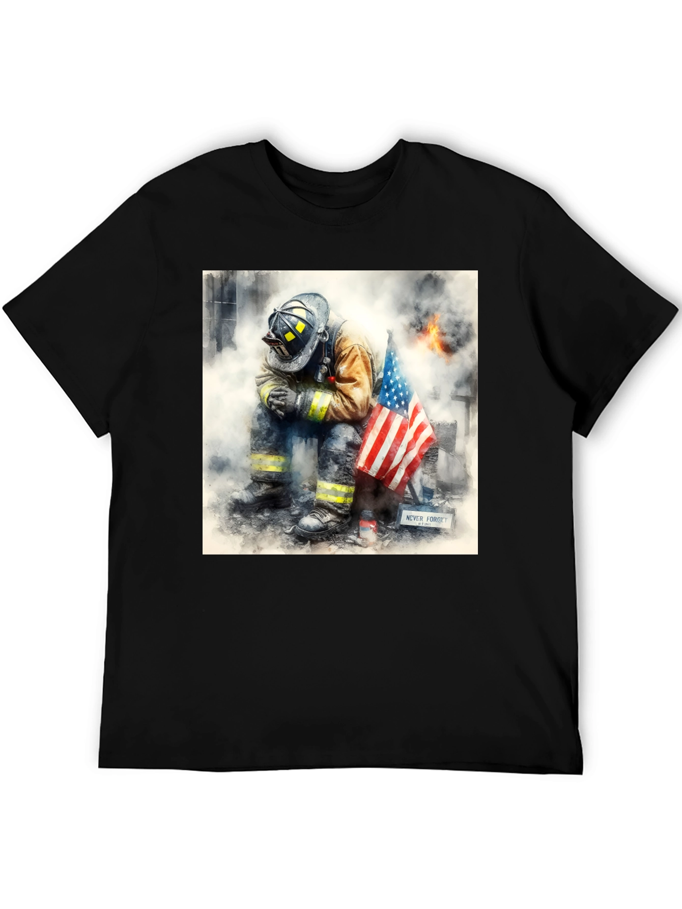 Firefighter Memorial T-Shirt - Never Forget