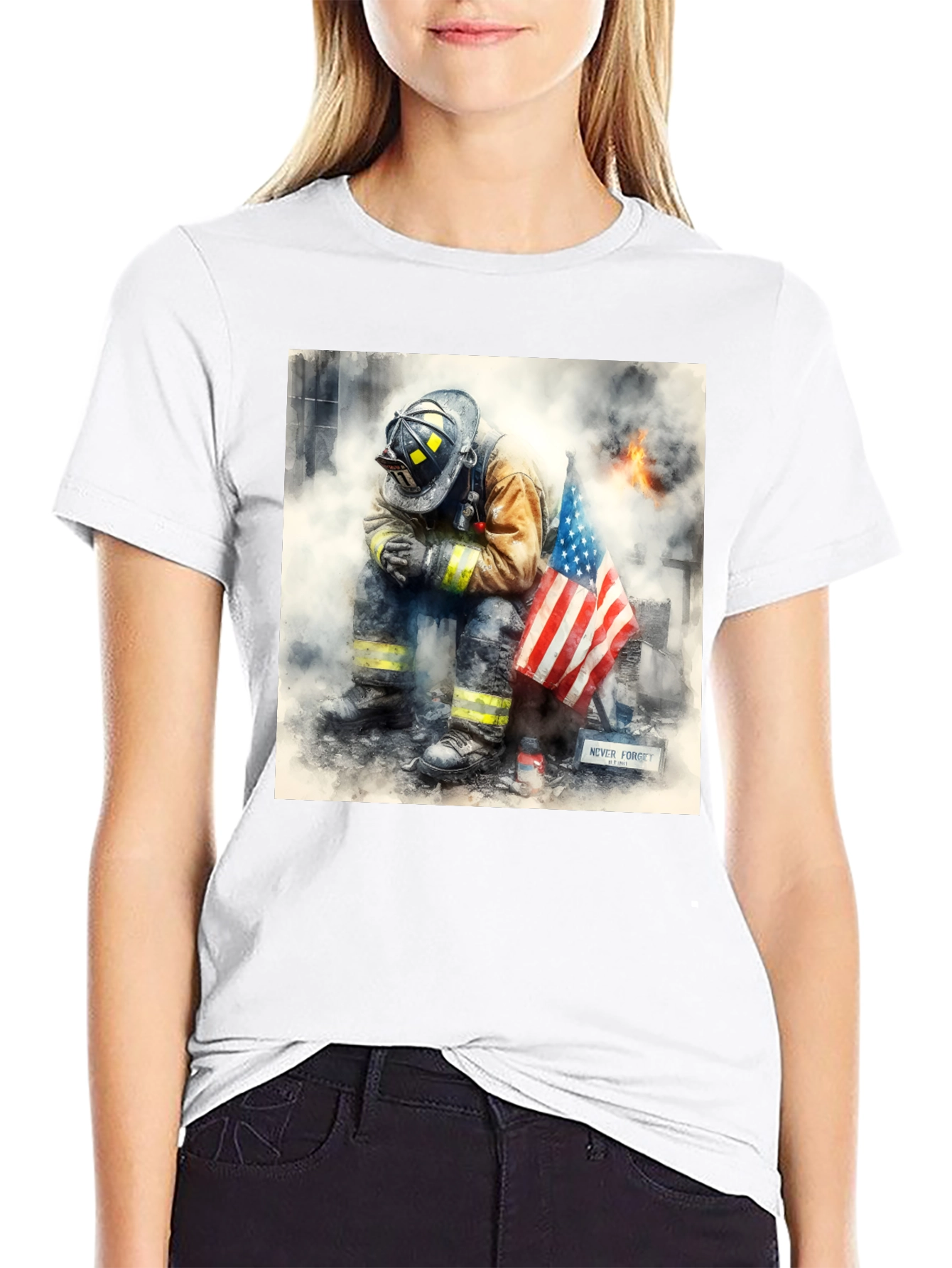 Firefighter Memorial T-Shirt - Never Forget