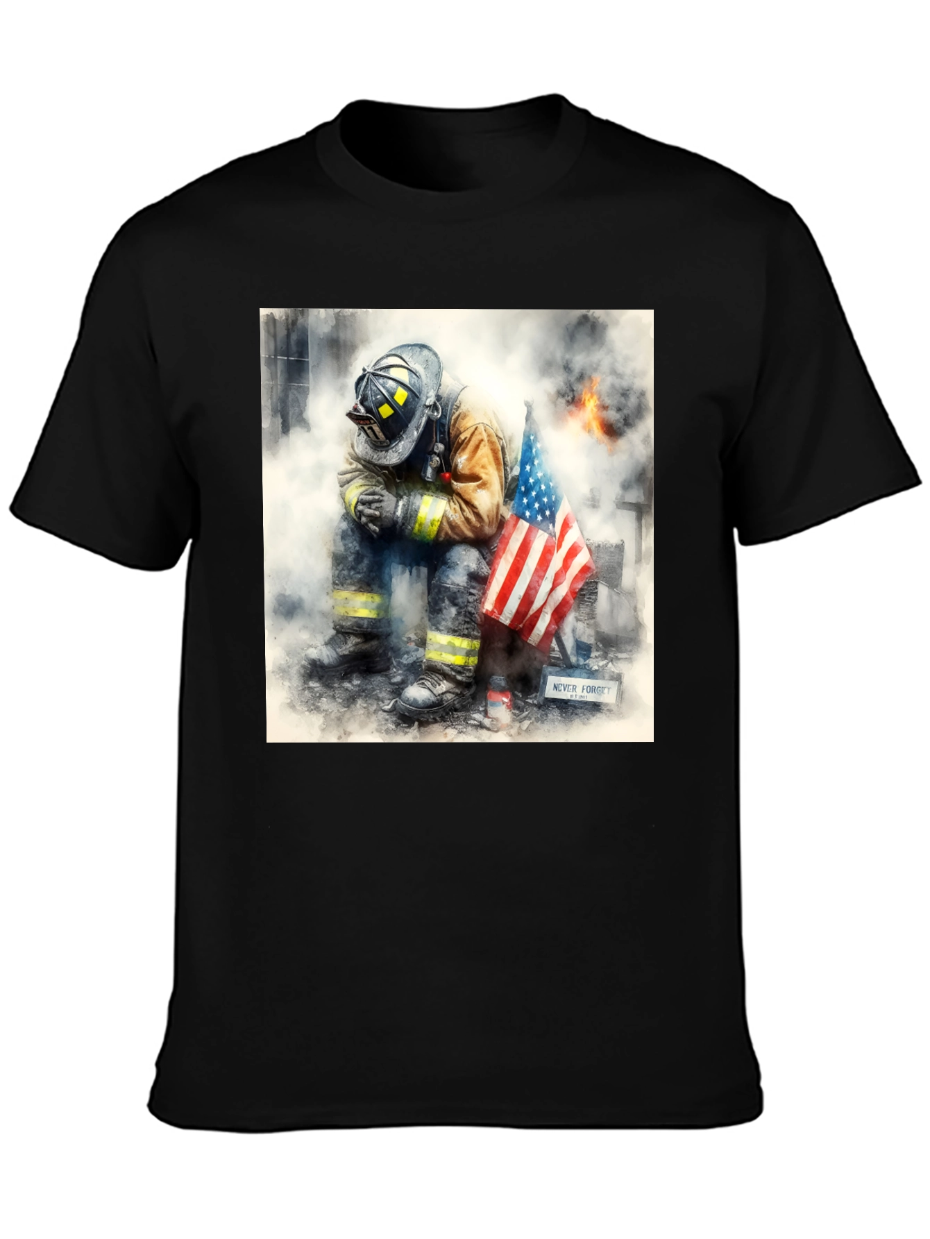 Firefighter Memorial T-Shirt - Never Forget