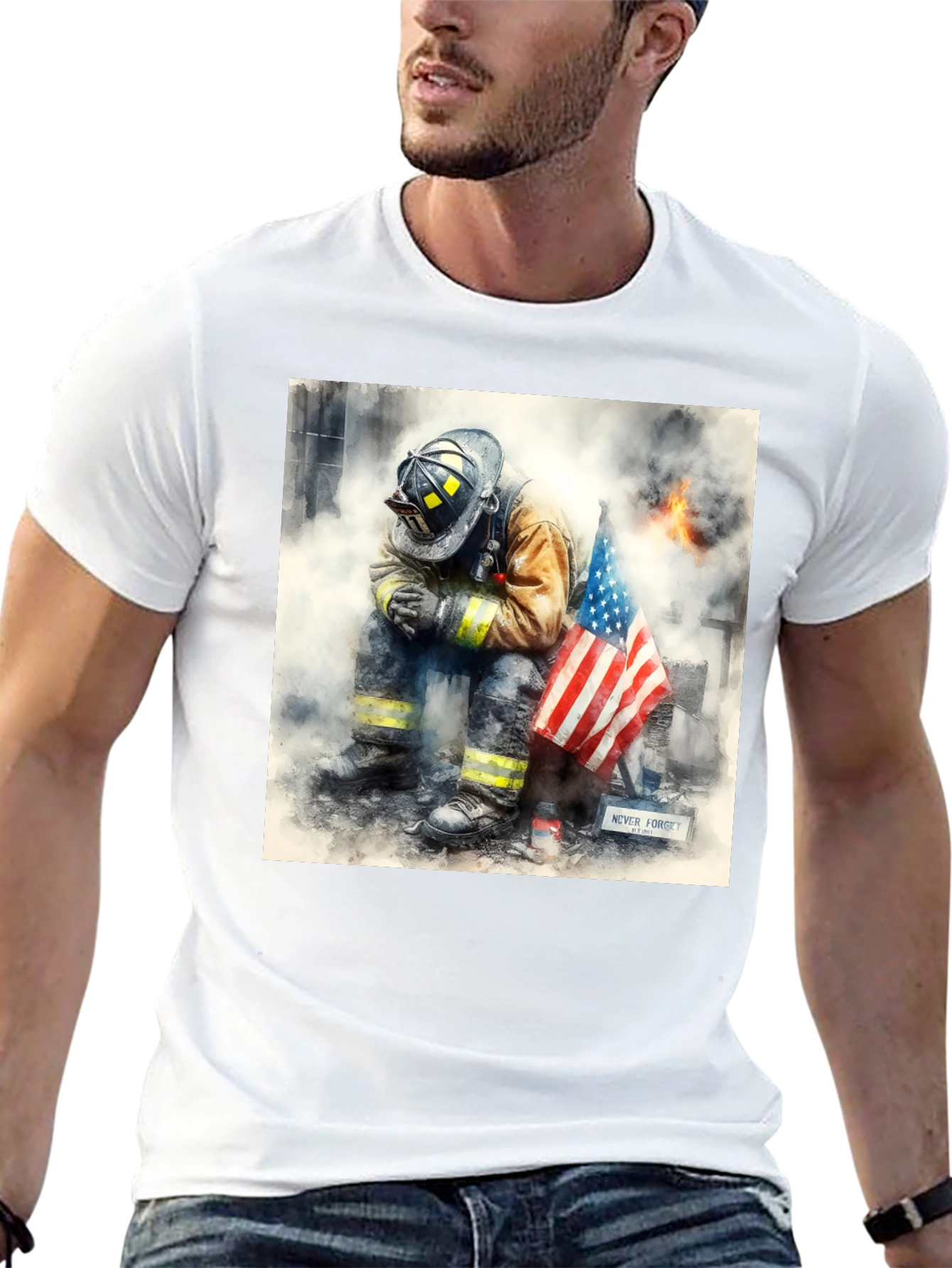 Firefighter Memorial T-Shirt - Never Forget
