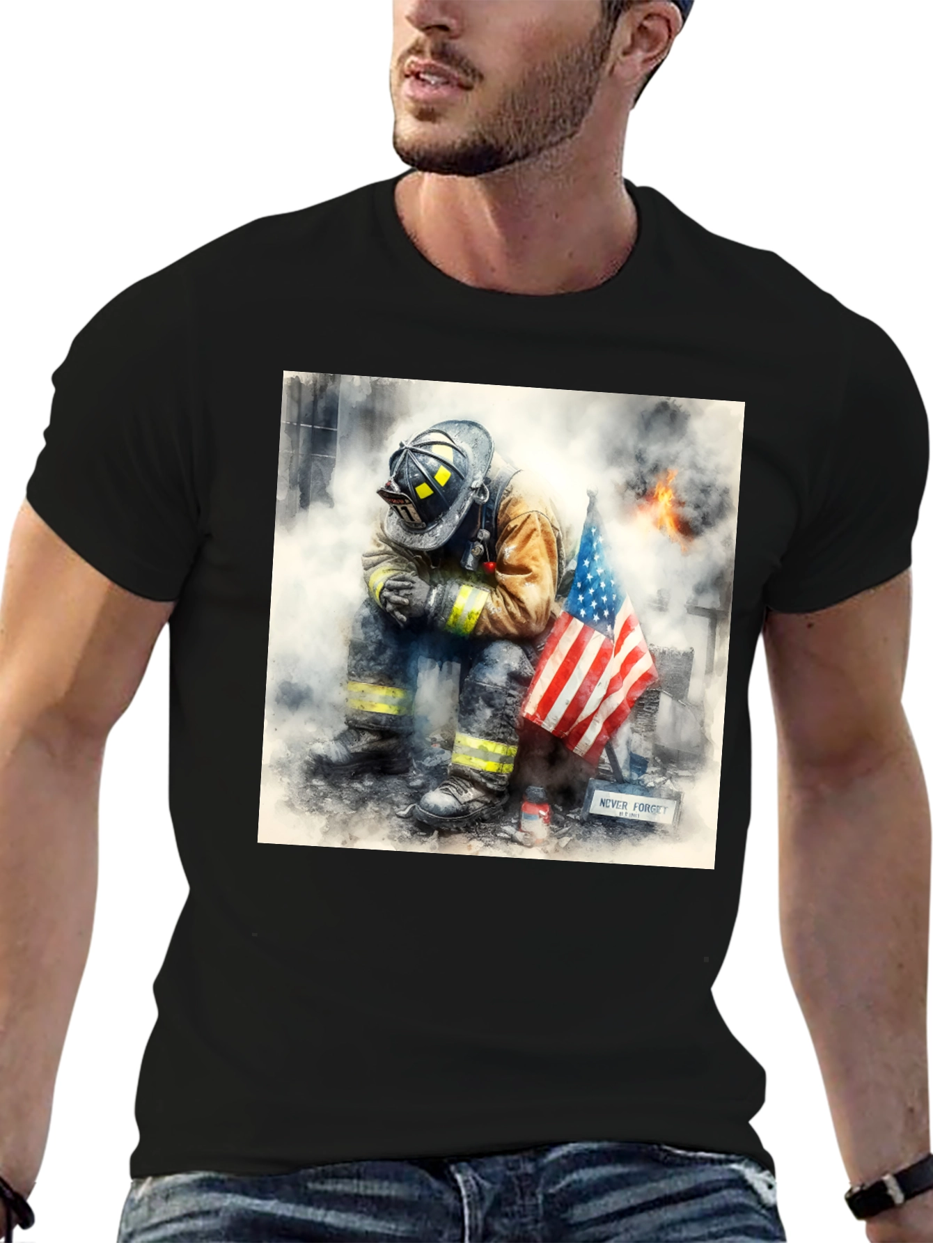 Firefighter Memorial T-Shirt - Never Forget