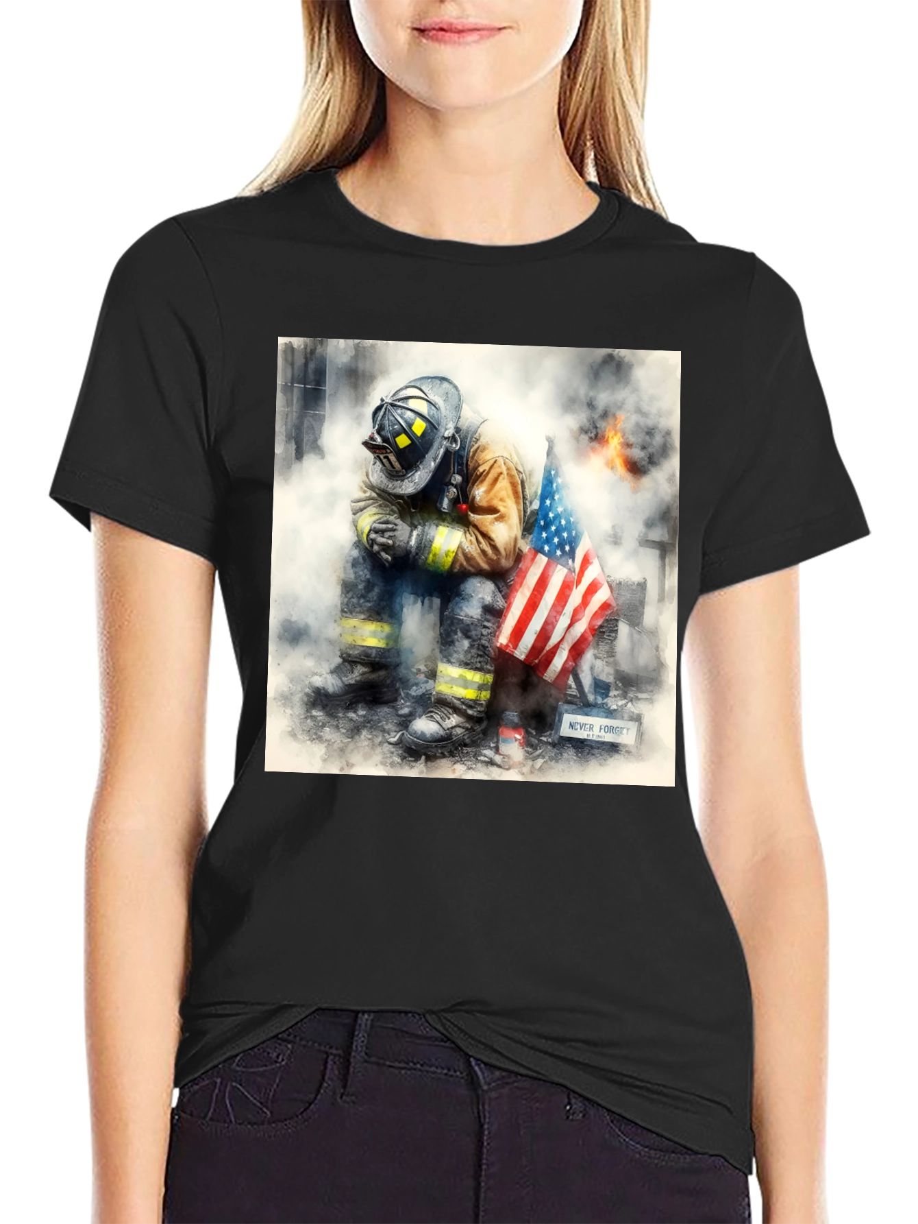 Firefighter Memorial T-Shirt - Never Forget