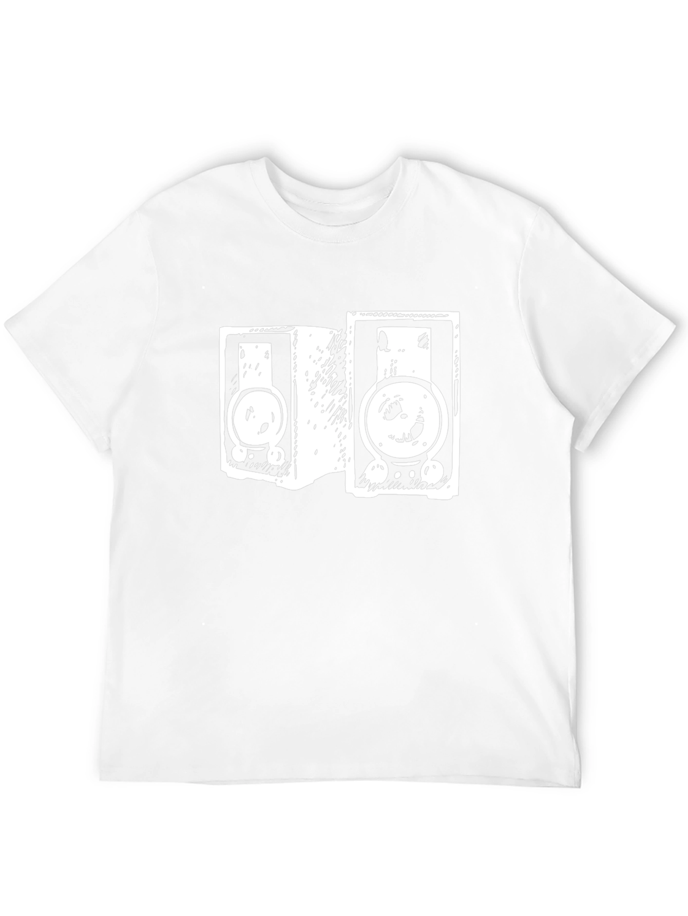 Retro Speaker Graphic Tee - Black Cotton T-Shirt