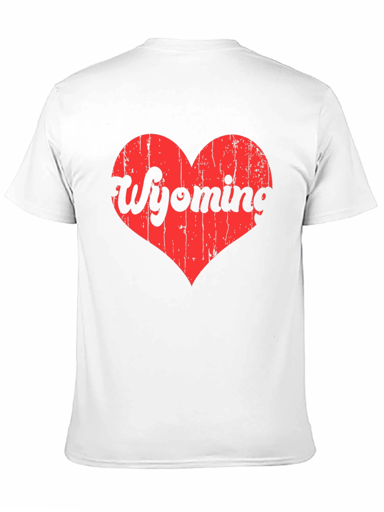 Wyoming Heart Graphic Tee - Distressed Print T-Shirt