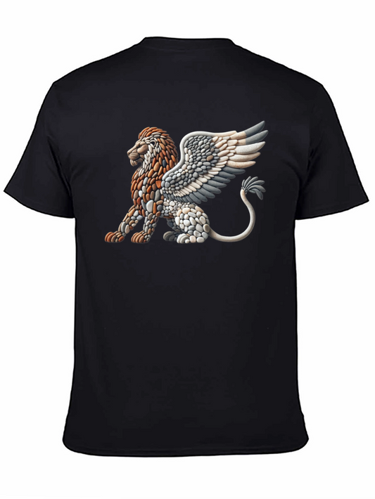 Winged Lion Graphic Tee - Unique Art Design