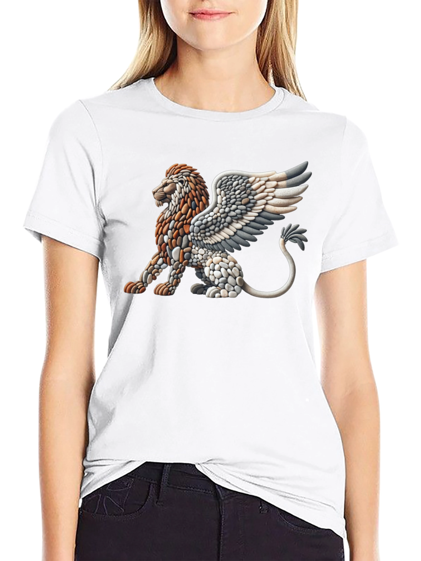 Winged Lion Graphic Tee - Unique Art Design
