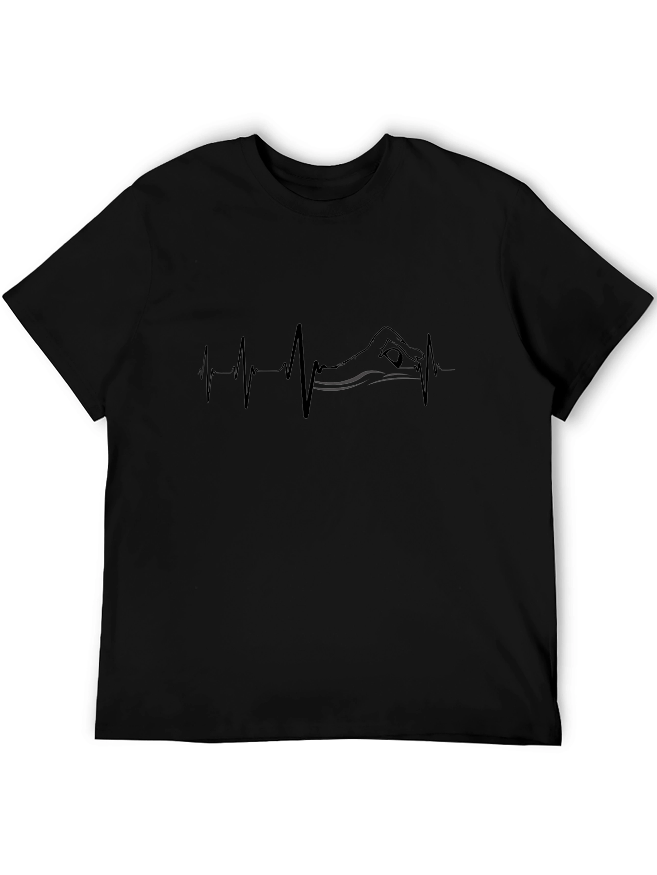 Swimming Heartbeat T-Shirt - Black