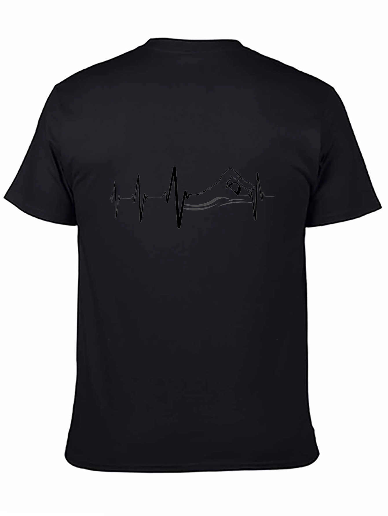 Swimming Heartbeat T-Shirt - Black