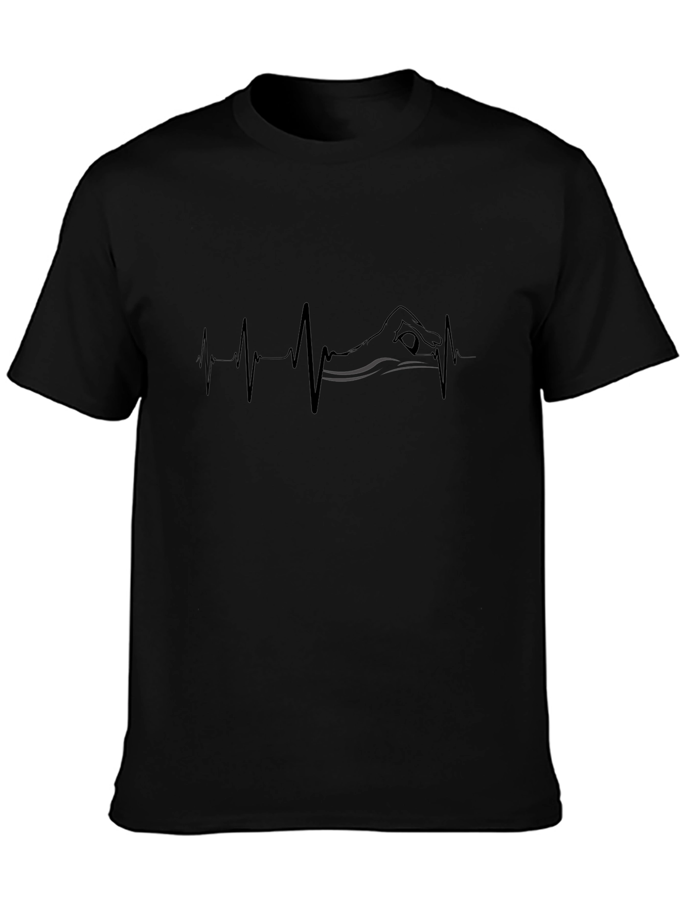 Swimming Heartbeat T-Shirt - Black