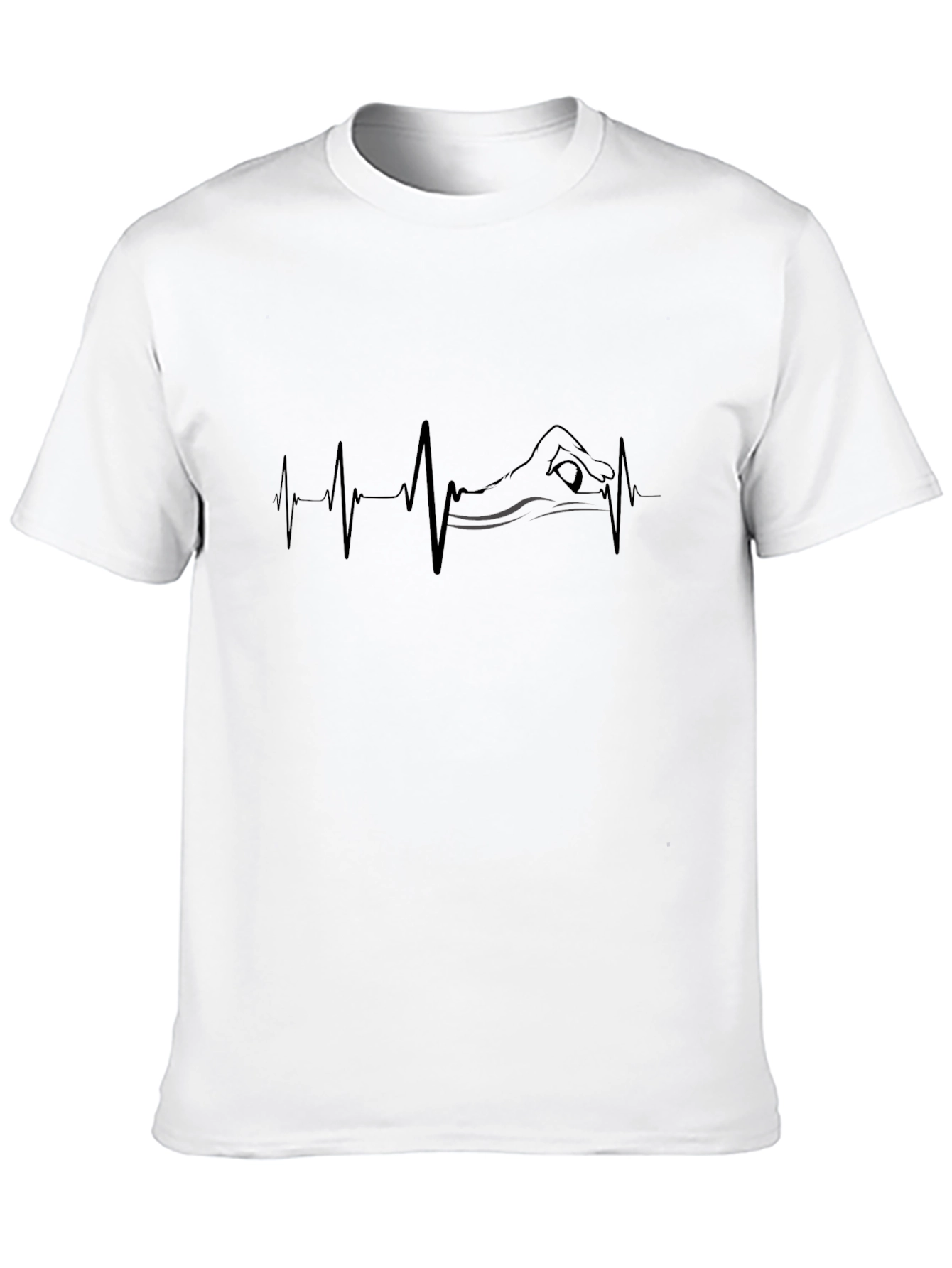 Swimming Heartbeat T-Shirt - Black