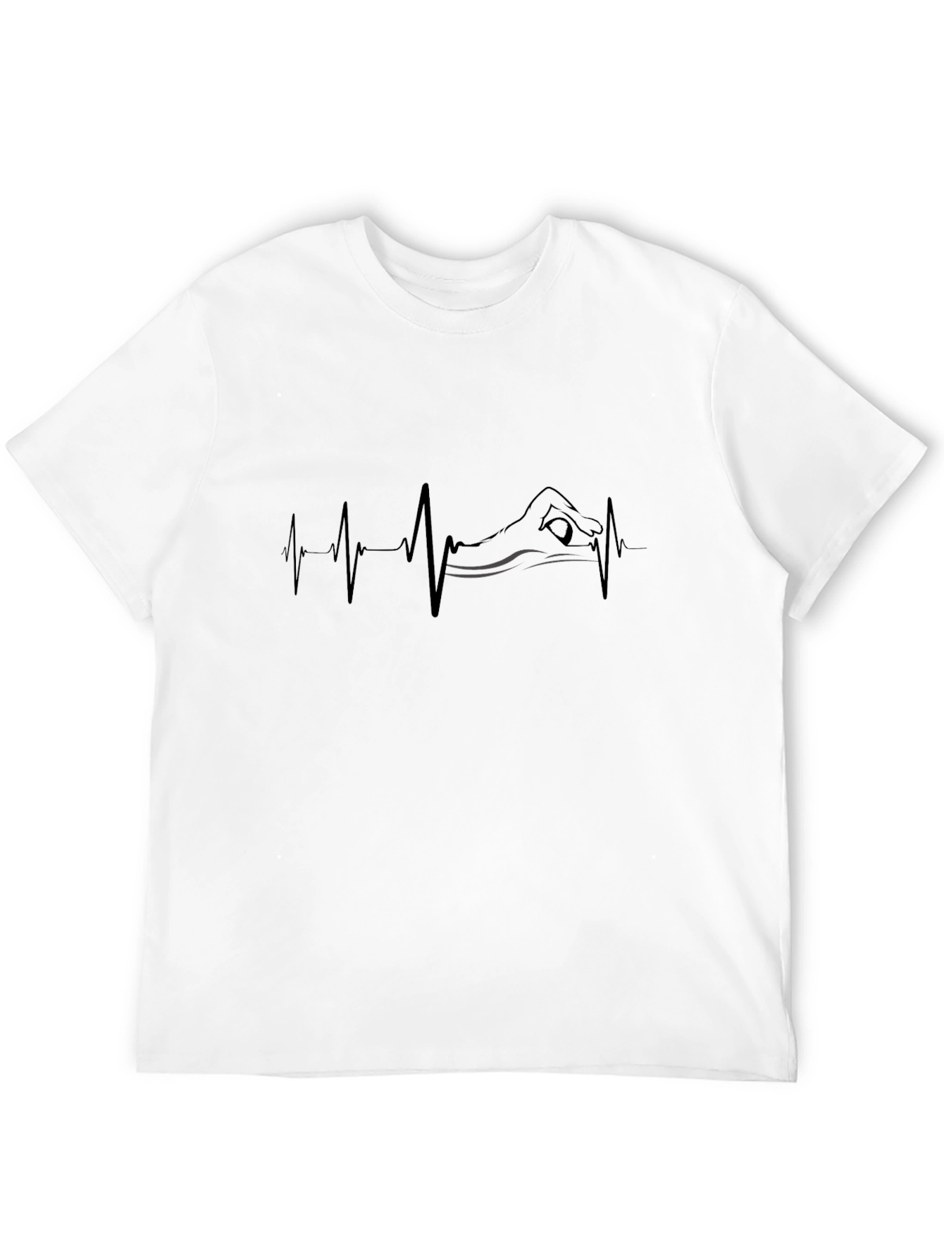 Swimming Heartbeat T-Shirt - Black