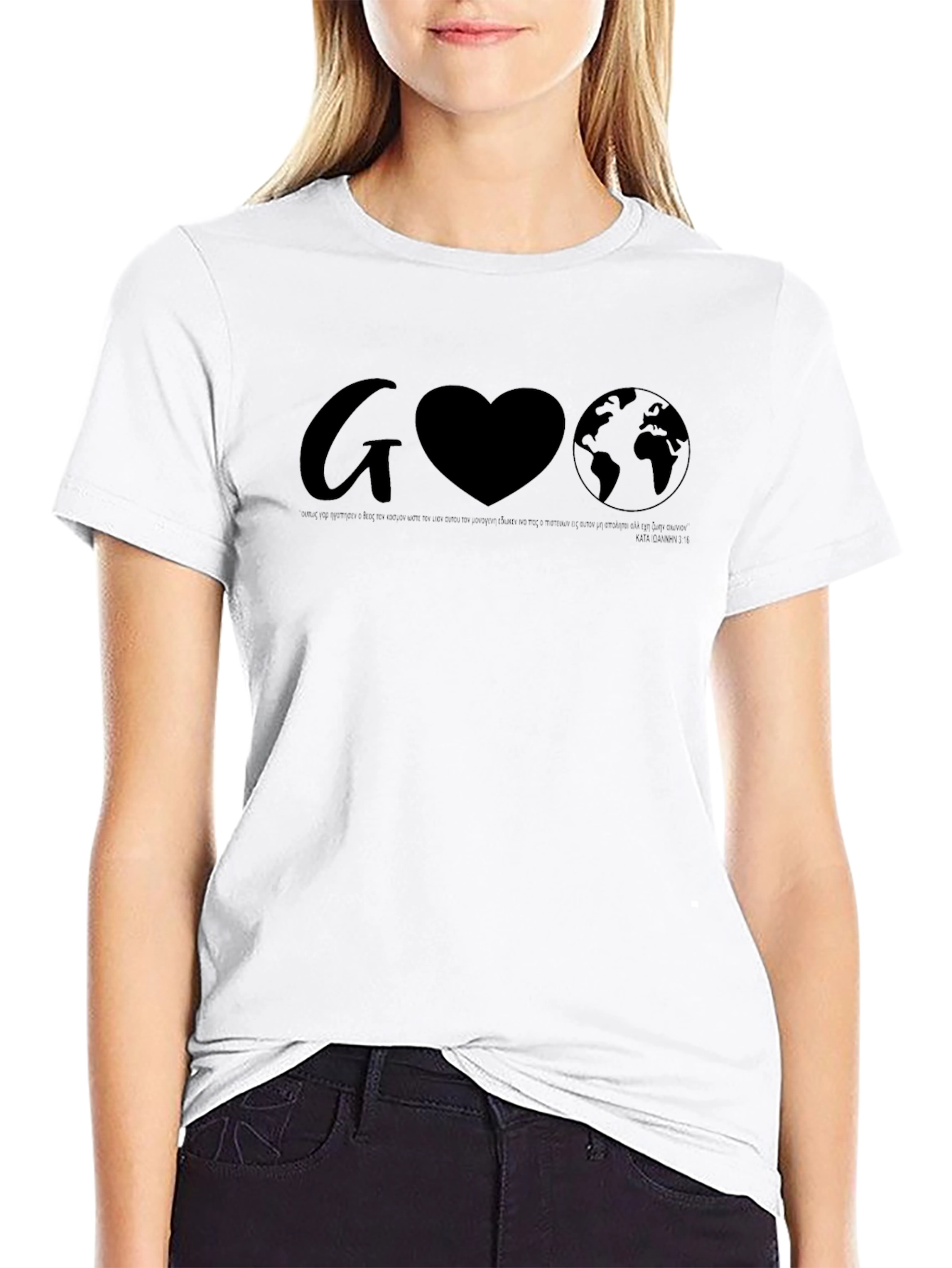 G Heart Earth Graphic Tee - Black Unisex
