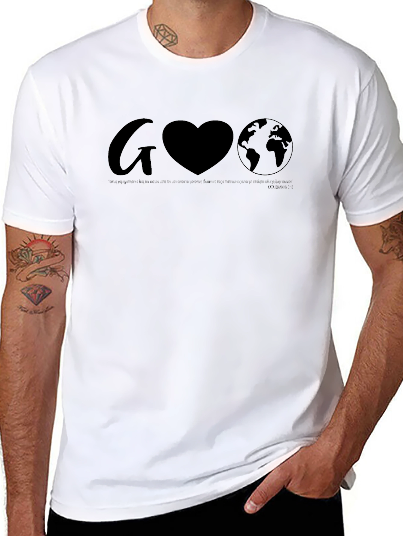 G Heart Earth Graphic Tee - Black Unisex