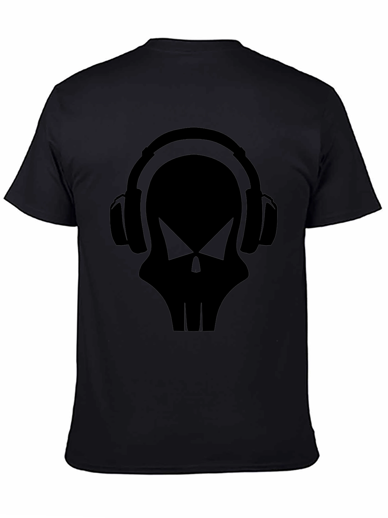 Skull DJ Headphones Graphic T-Shirt - Black
