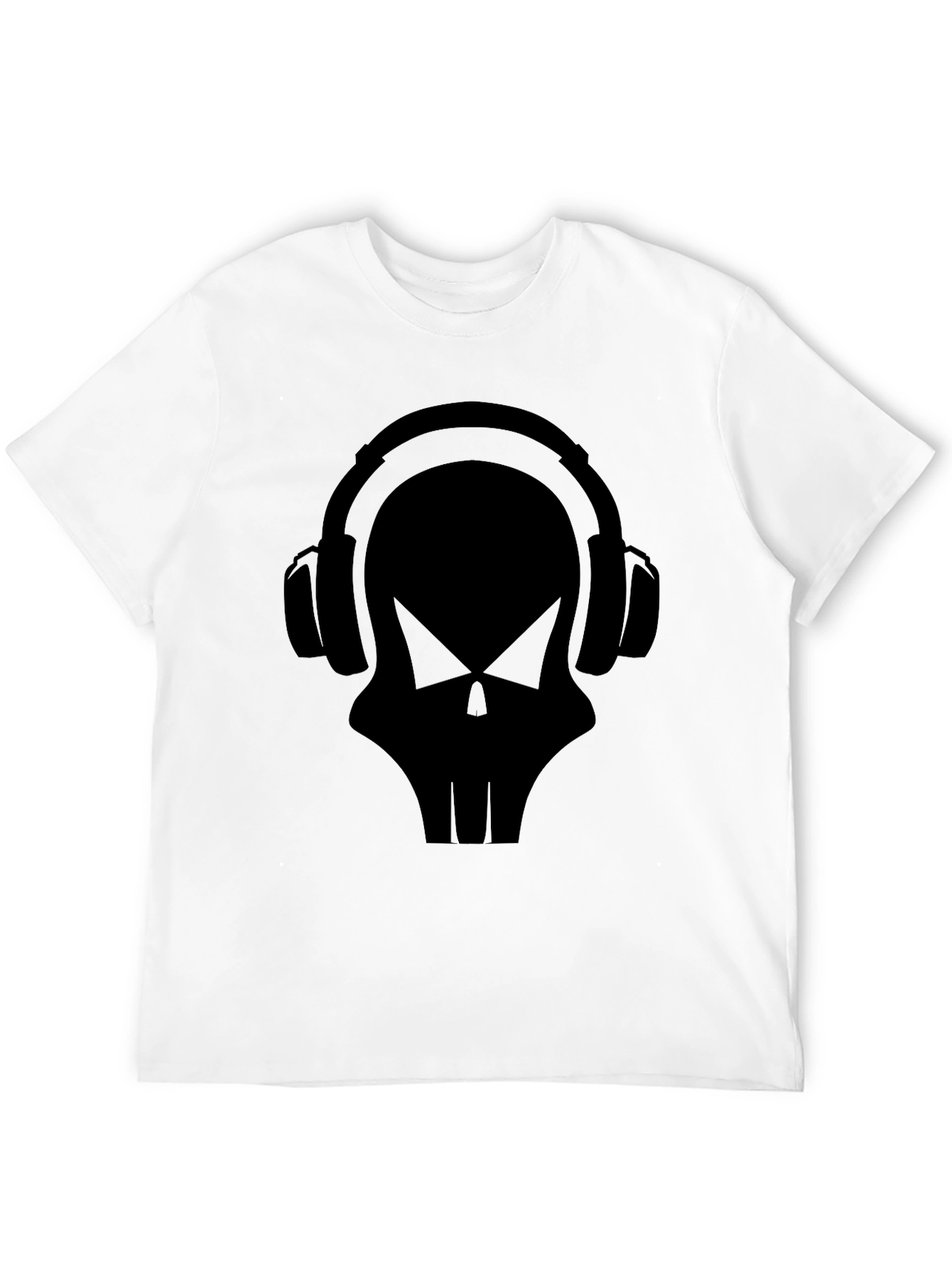 Skull DJ Headphones Graphic T-Shirt - Black