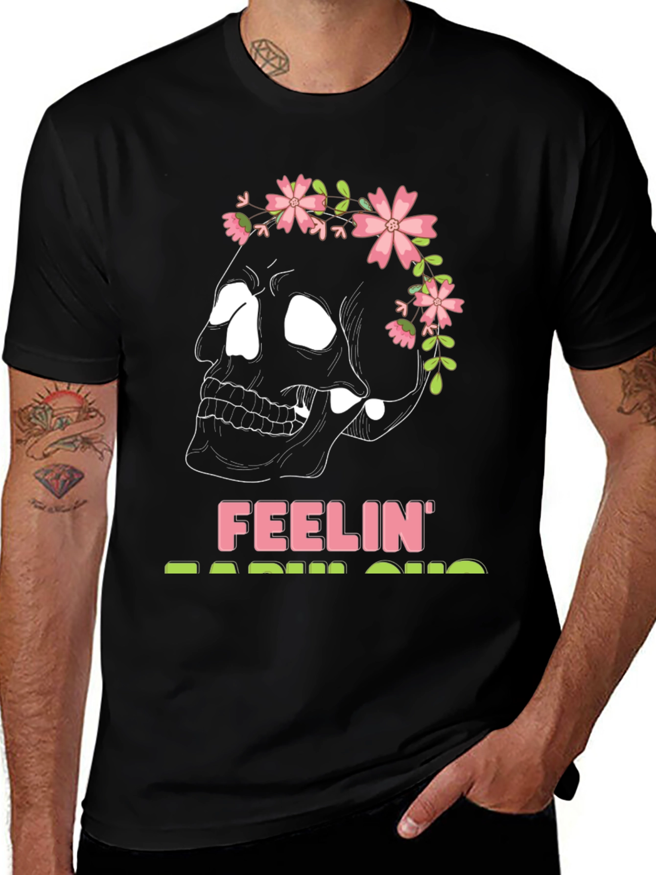 Feelin Radish-ous Skull Graphic Tee - Black