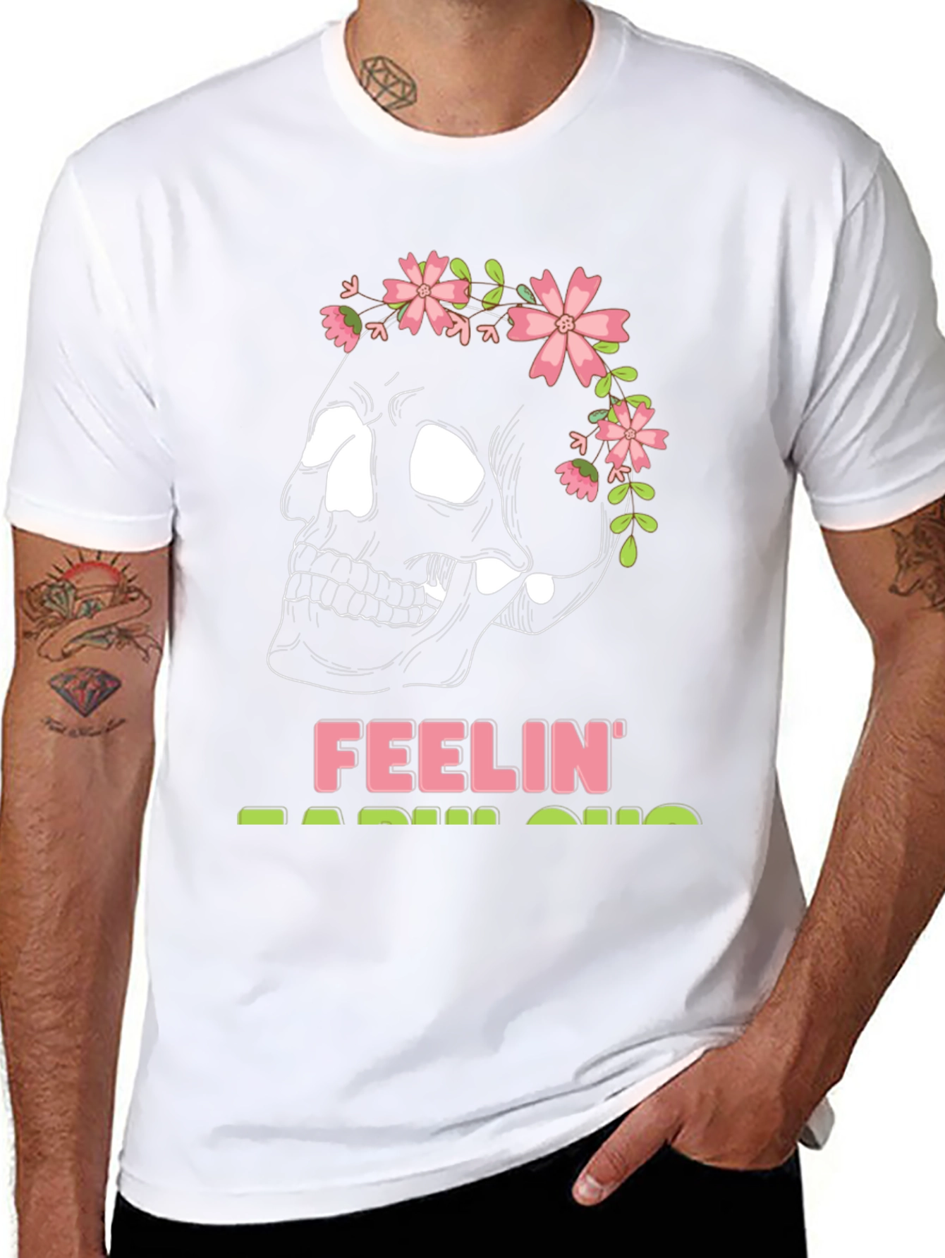 Feelin Radish-ous Skull Graphic Tee - Black