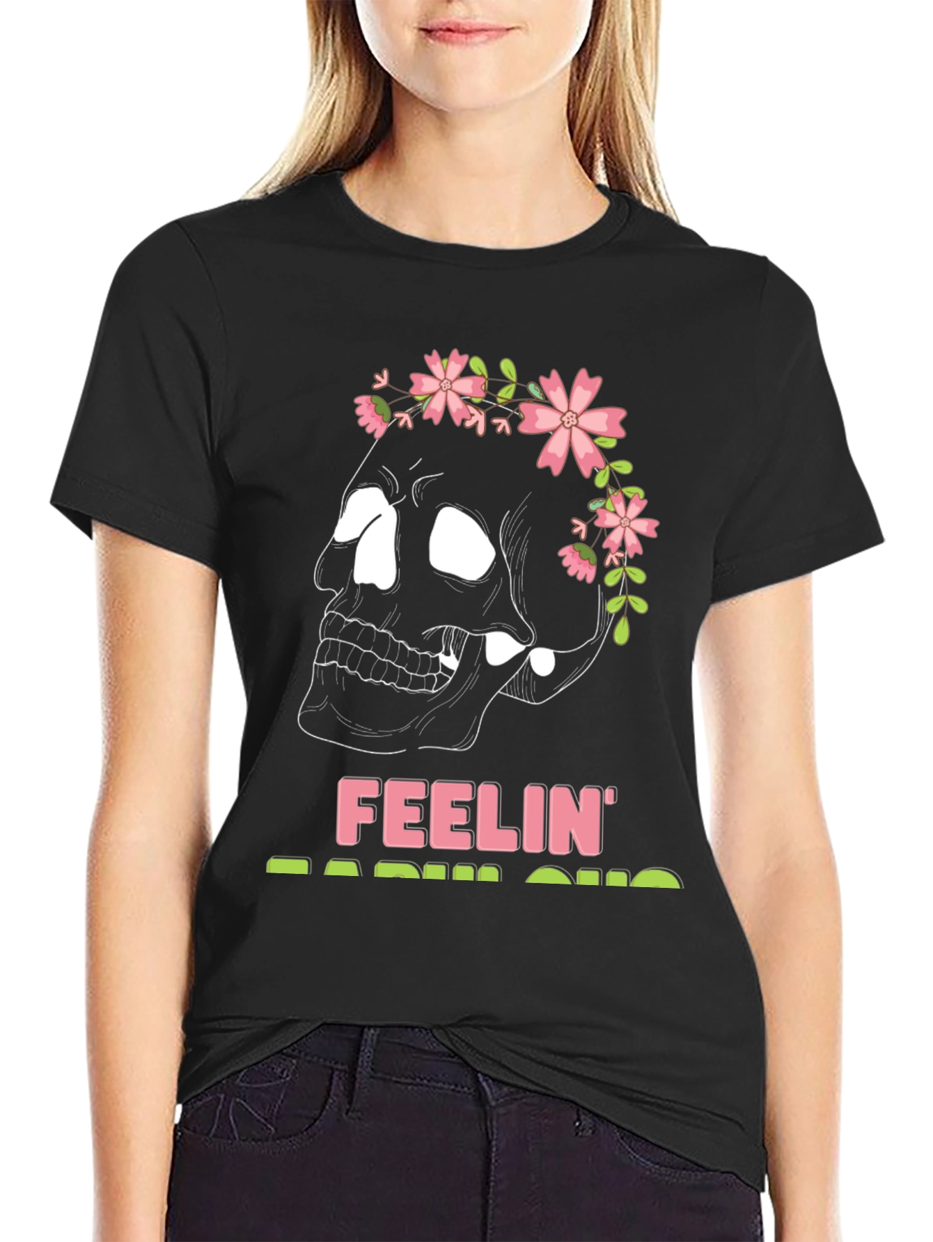 Feelin Radish-ous Skull Graphic Tee - Black