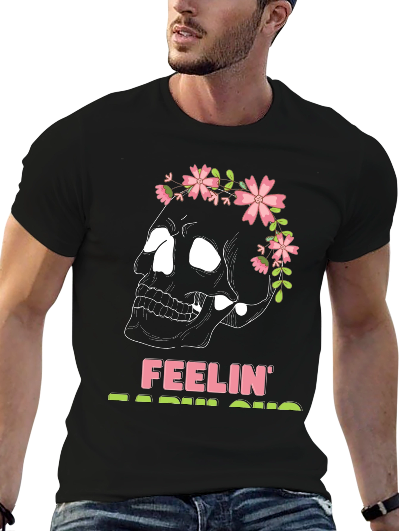 Feelin Radish-ous Skull Graphic Tee - Black