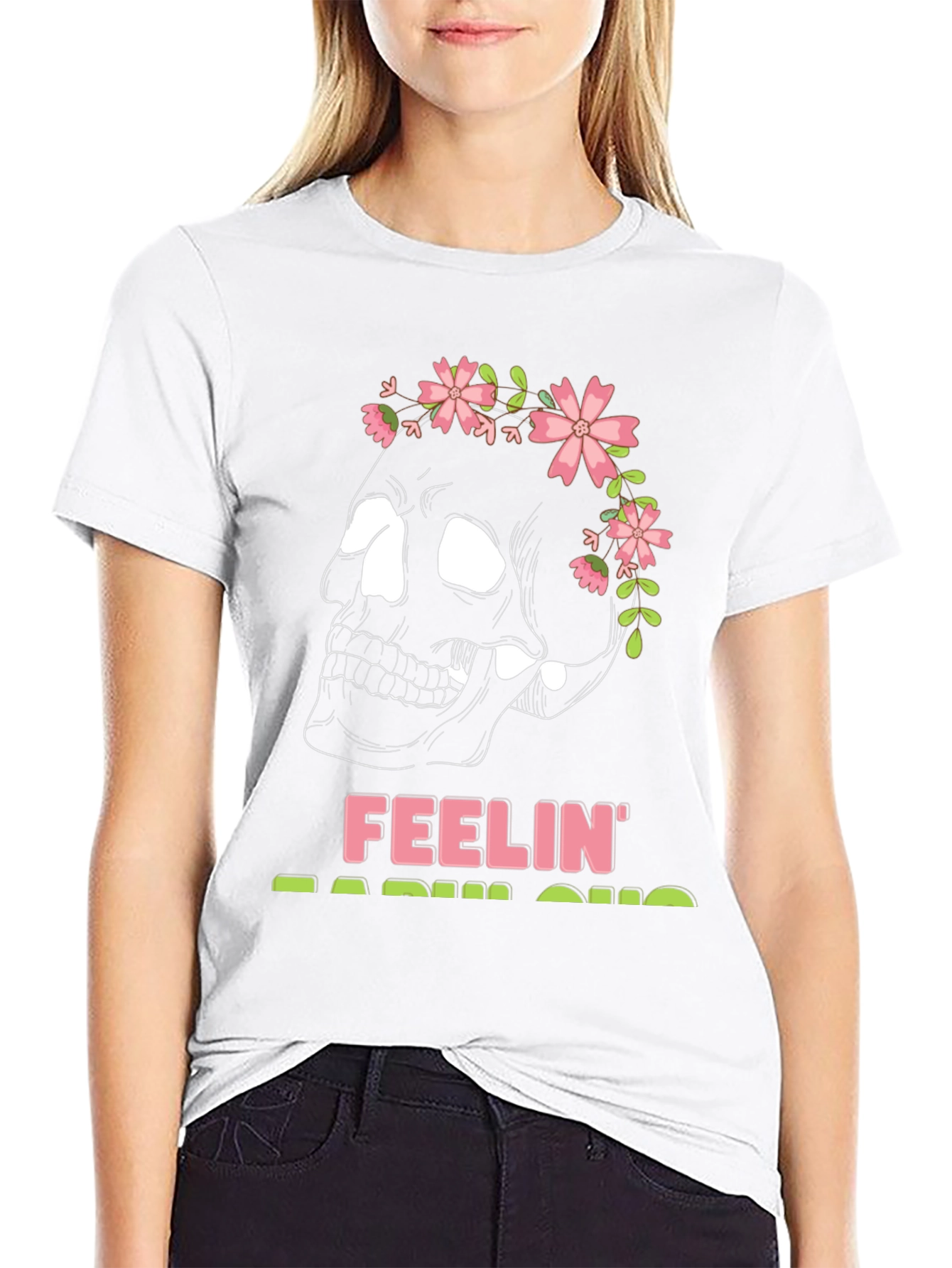 Feelin Radish-ous Skull Graphic Tee - Black